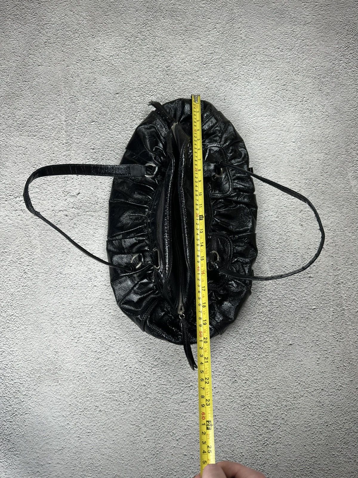 Moschino Moschino Black Patent Shoulder Bag Luxury Distressed Y2K SK8 Size ONE SIZE - 25 Thumbnail