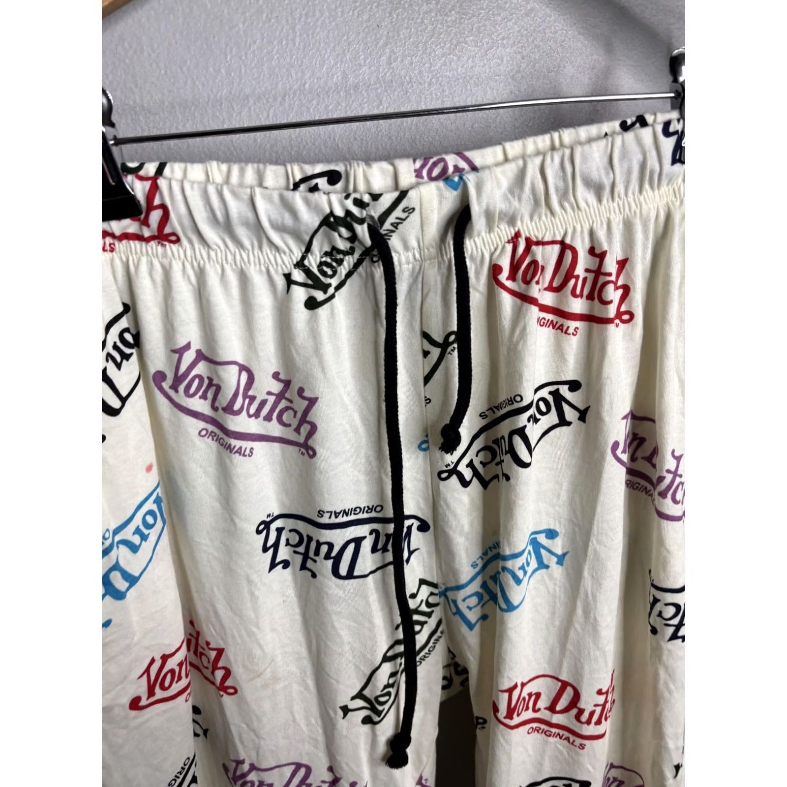 Von Dutch Von Dutch Pants Mens M White Logo Print Lounge Pajama Cotton Sleepwear Size US 31 - 3 Thumbnail