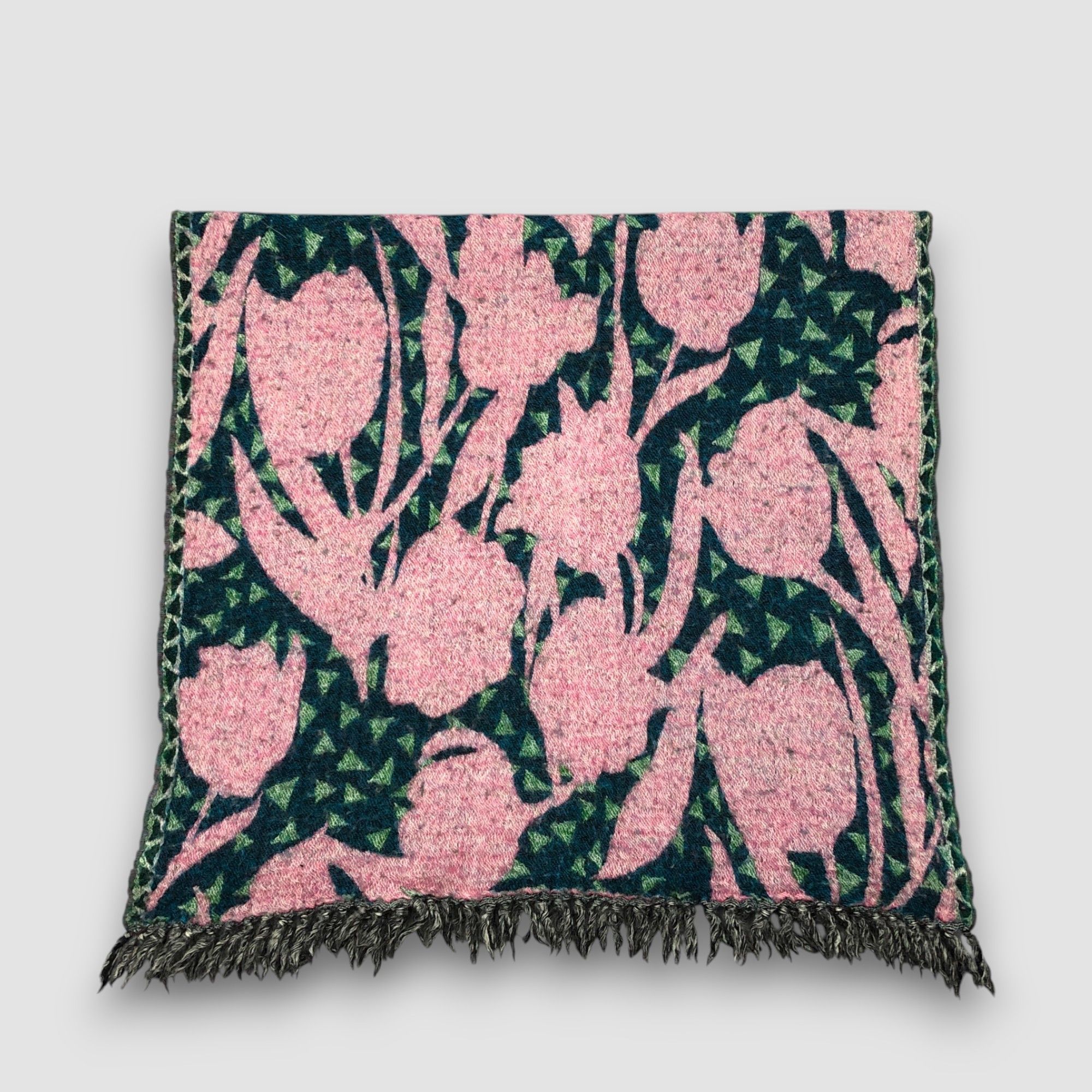Japanese Brand Vintage Jago Scarf Muffler Abstract Artwork Wool Scarves Size ONE SIZE - 4 Thumbnail