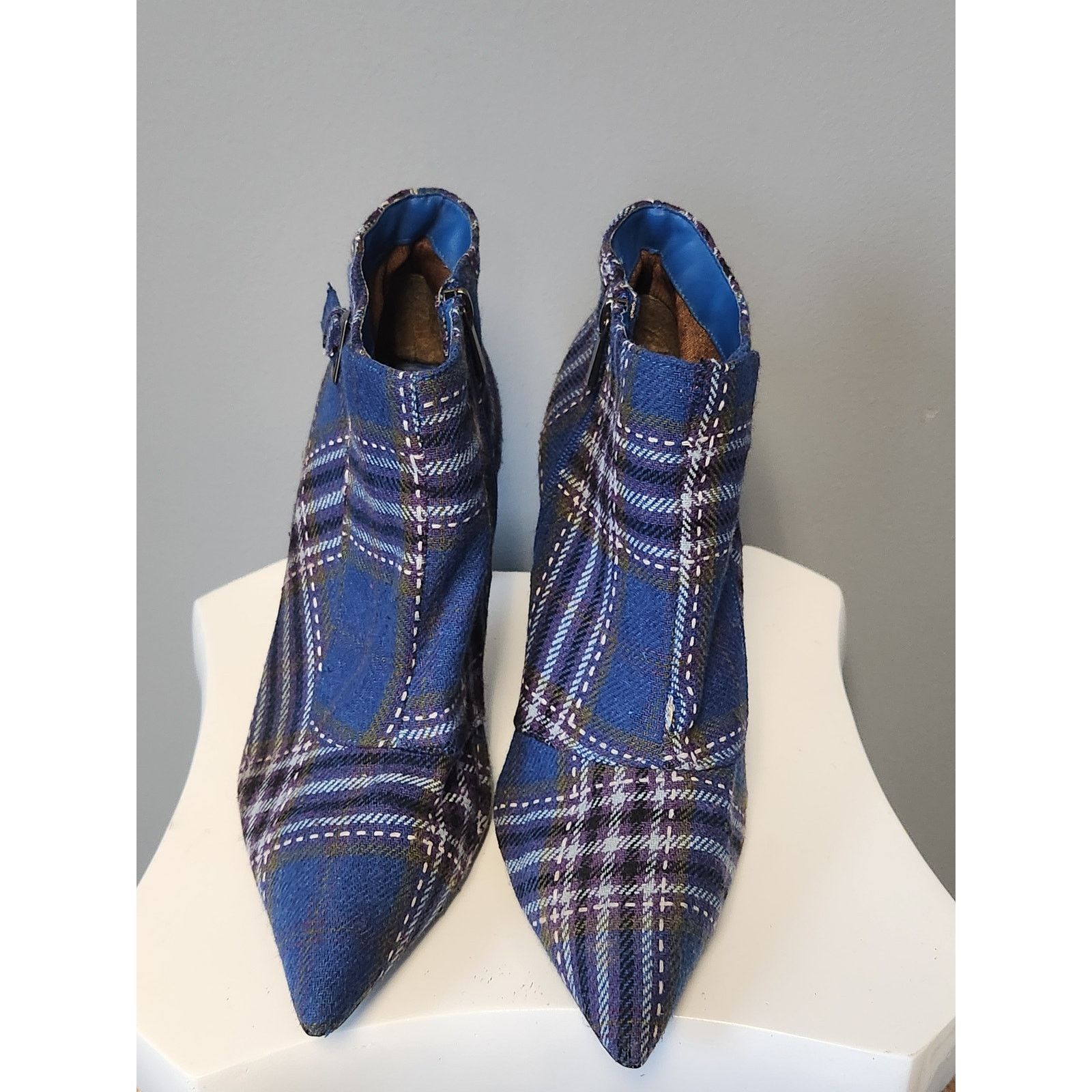 Giani Bernini Bertini Plaid Pointed Toe Shoe Booties 11 Size US 11 / IT 41 - 1 Thumbnail