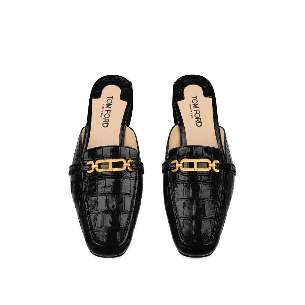 Tom Ford o1sndg0126 Whitney Crocodile-embossed Leather Mules in Black Size US 6 / IT 36 - 3 Thumbnail