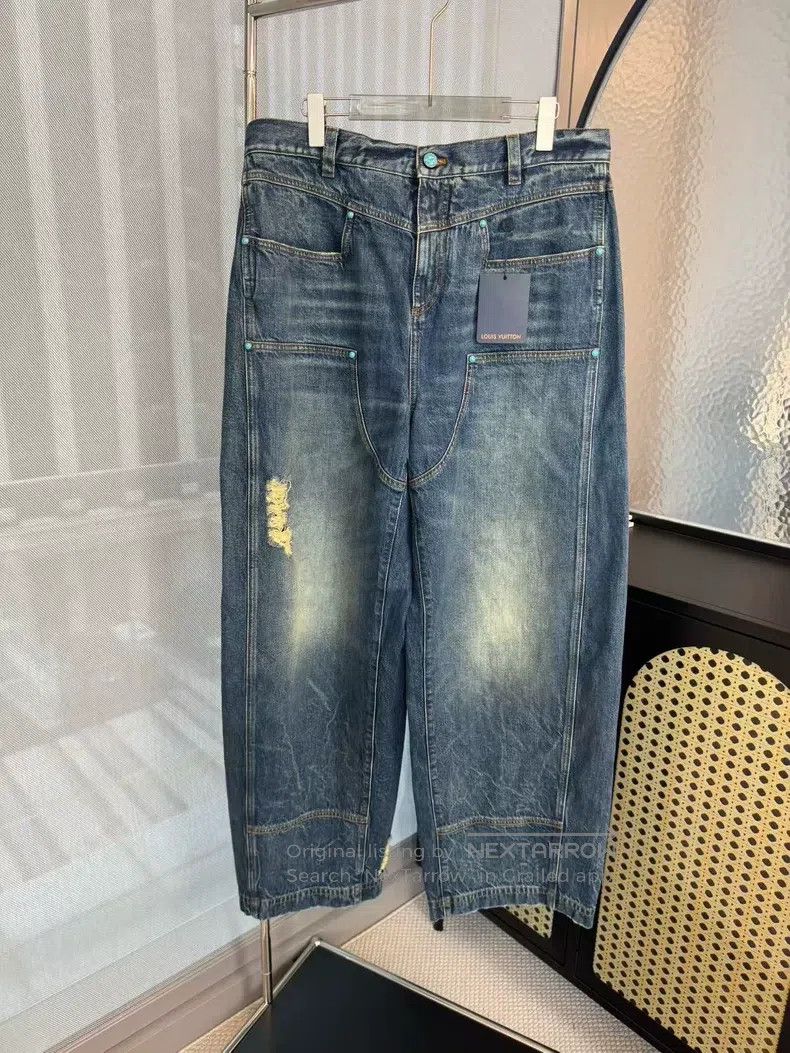 Louis Vuitton Louis Vuitton Turquoise Destruction Jeans Size US 34 / EU 50 - 1 Thumbnail