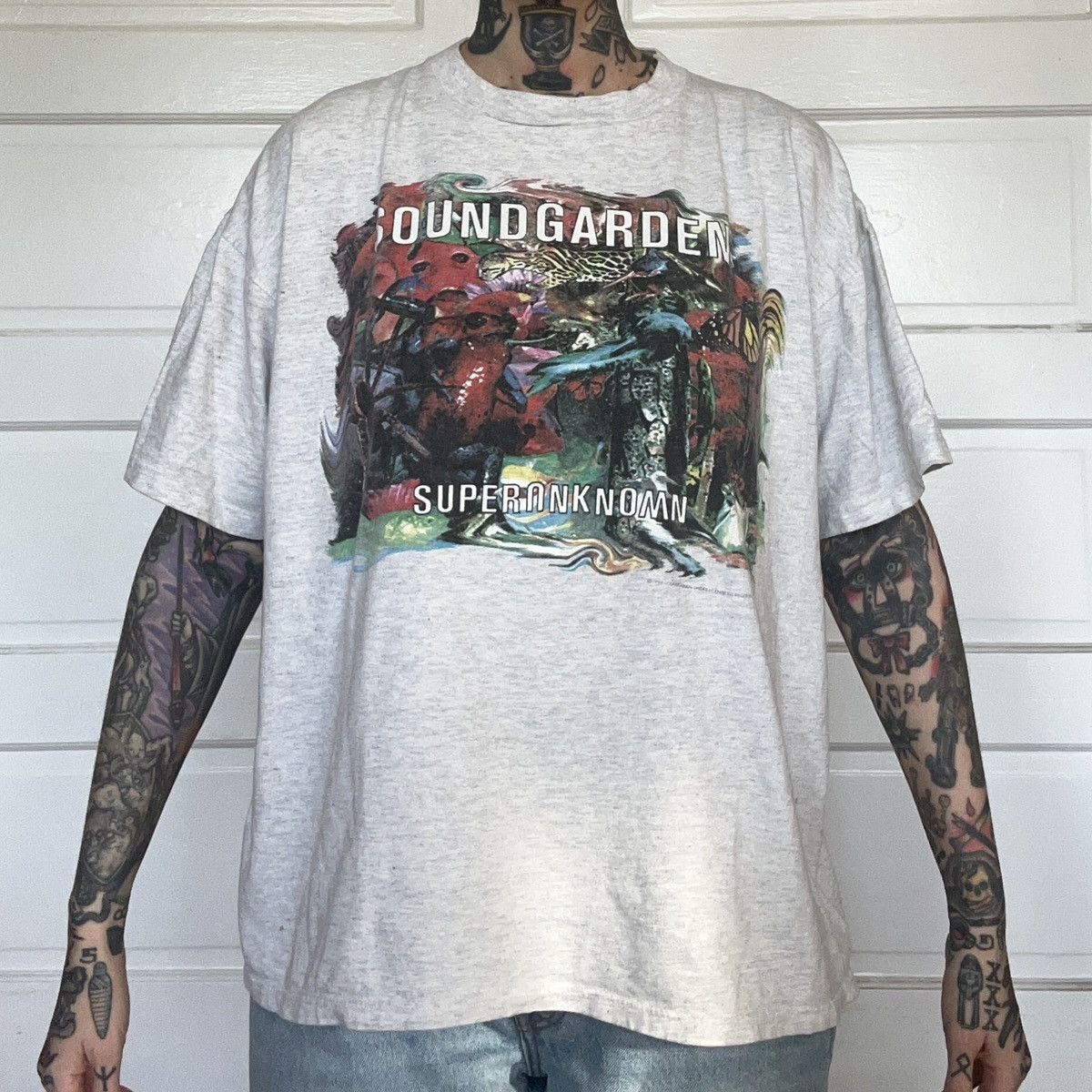 image of Vintage 1994 Soundgarden Superunknown Shirt in Grey, Men's (Size XL)