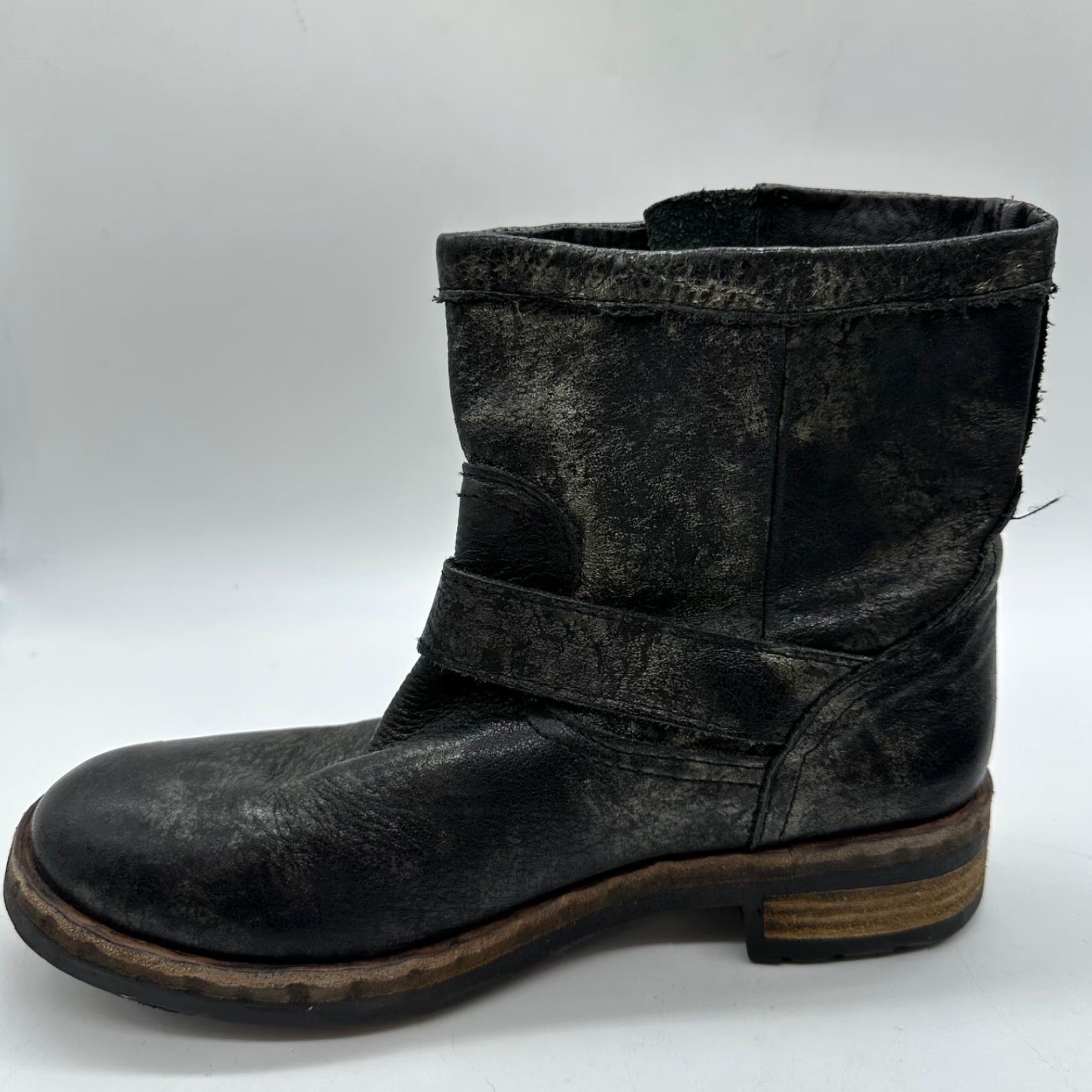 Steve Madden Steven by Steve Madden Enginne Women Leather Suede Pull On Boots Sz 9 Black/Gray - Boots - Women - 9 - Black/Gray Size US 9 / IT 39 - 5 Thumbnail