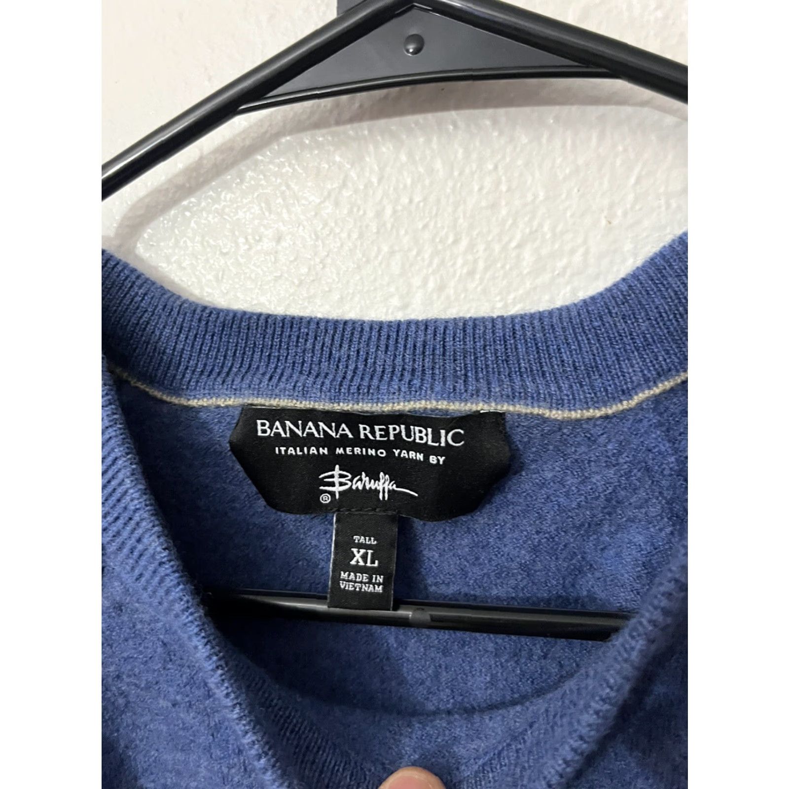 Banana Republic VINTAGE Banana Republic Baruffa Fine Italian Wool Sweater Men XL Blue Shrunk See Pics Size US XL / EU 56 / 4 - 2 Thumbnail