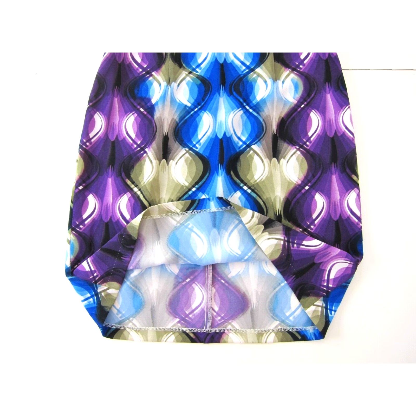 Vintage Connected Apparel Blue Purple White Geometric Stretch Sheath Tank Dress Women 12 Size XL / US 12-14 / IT 48-50 - 7 Thumbnail