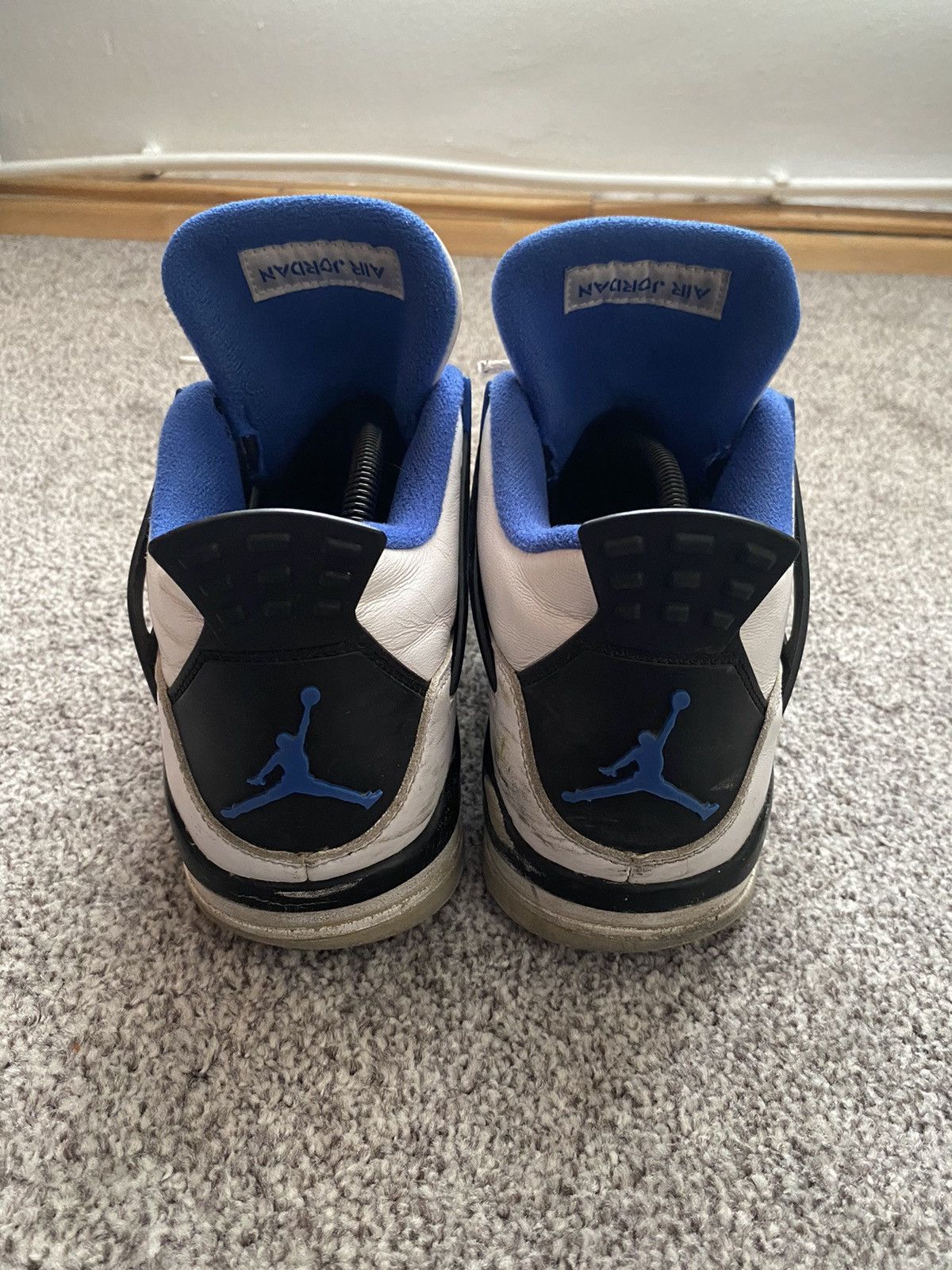Jordan Brand Air Jordan Retro 4 Motorsport White Blue OG 2017 Size US 9.5 / EU 42-43 - 5 Thumbnail