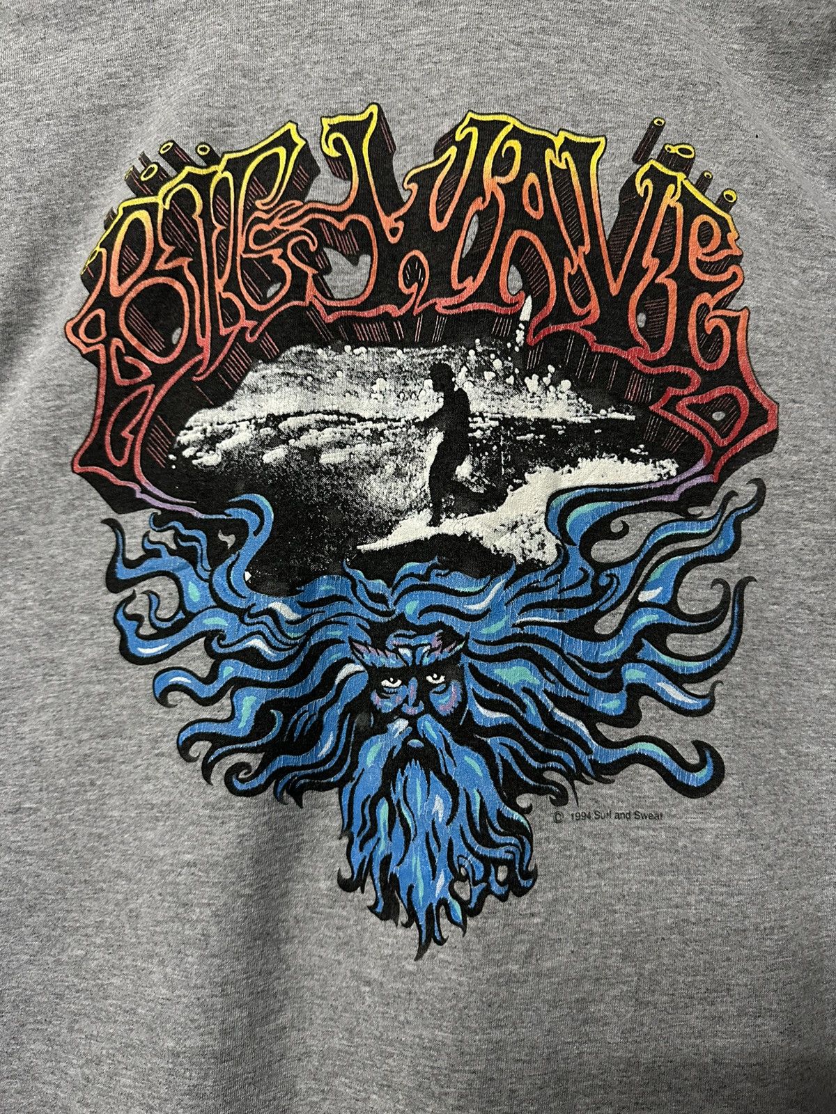 Vintage Vintage 90s Surf And Sweat Big Wave Tee Size US L / EU 52-54 / 3 - 2 Thumbnail