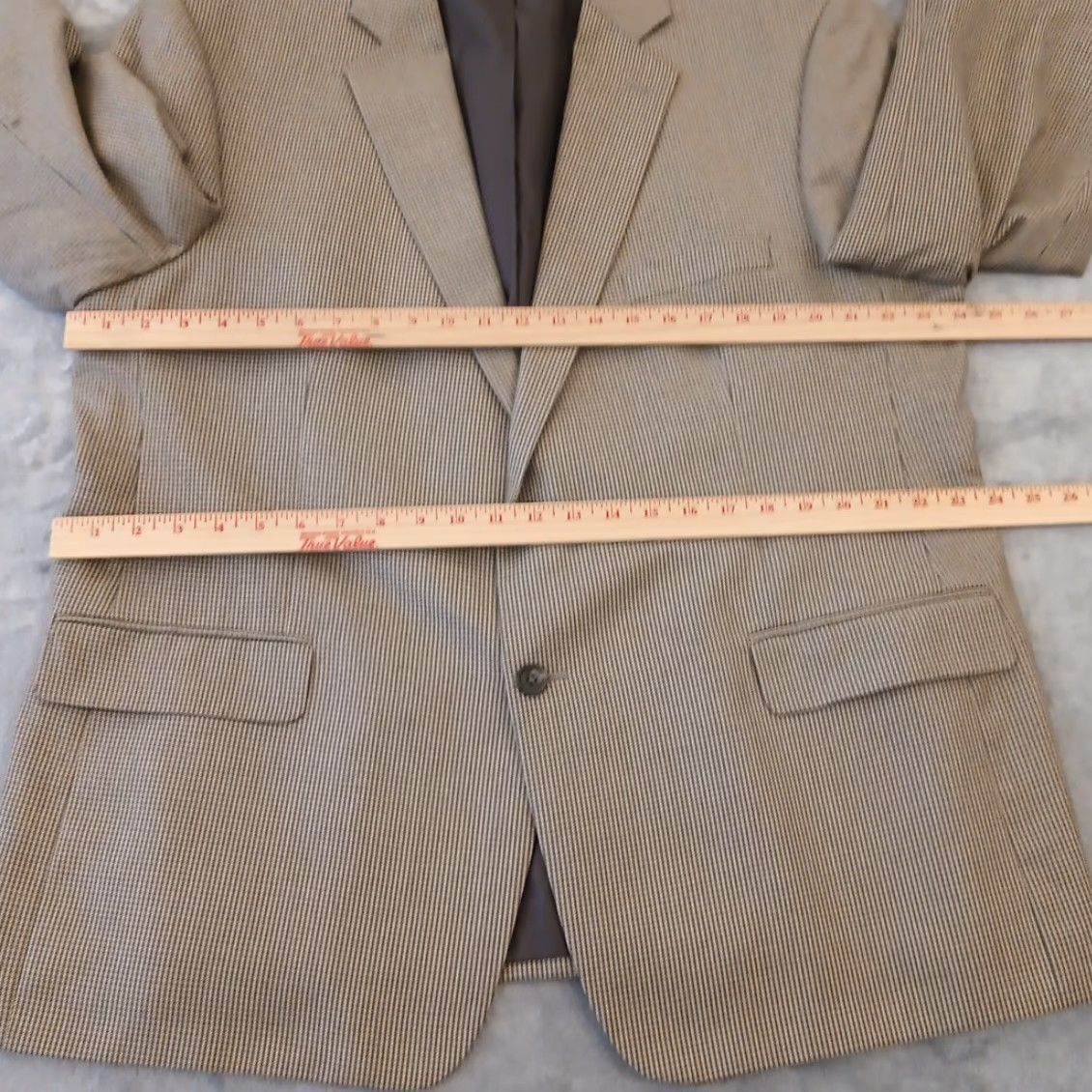 Stafford Stafford Blazer Mens 48 Beige Gray Plaid Classic Fit Two Button Single Vent Size 48R - 5 Thumbnail