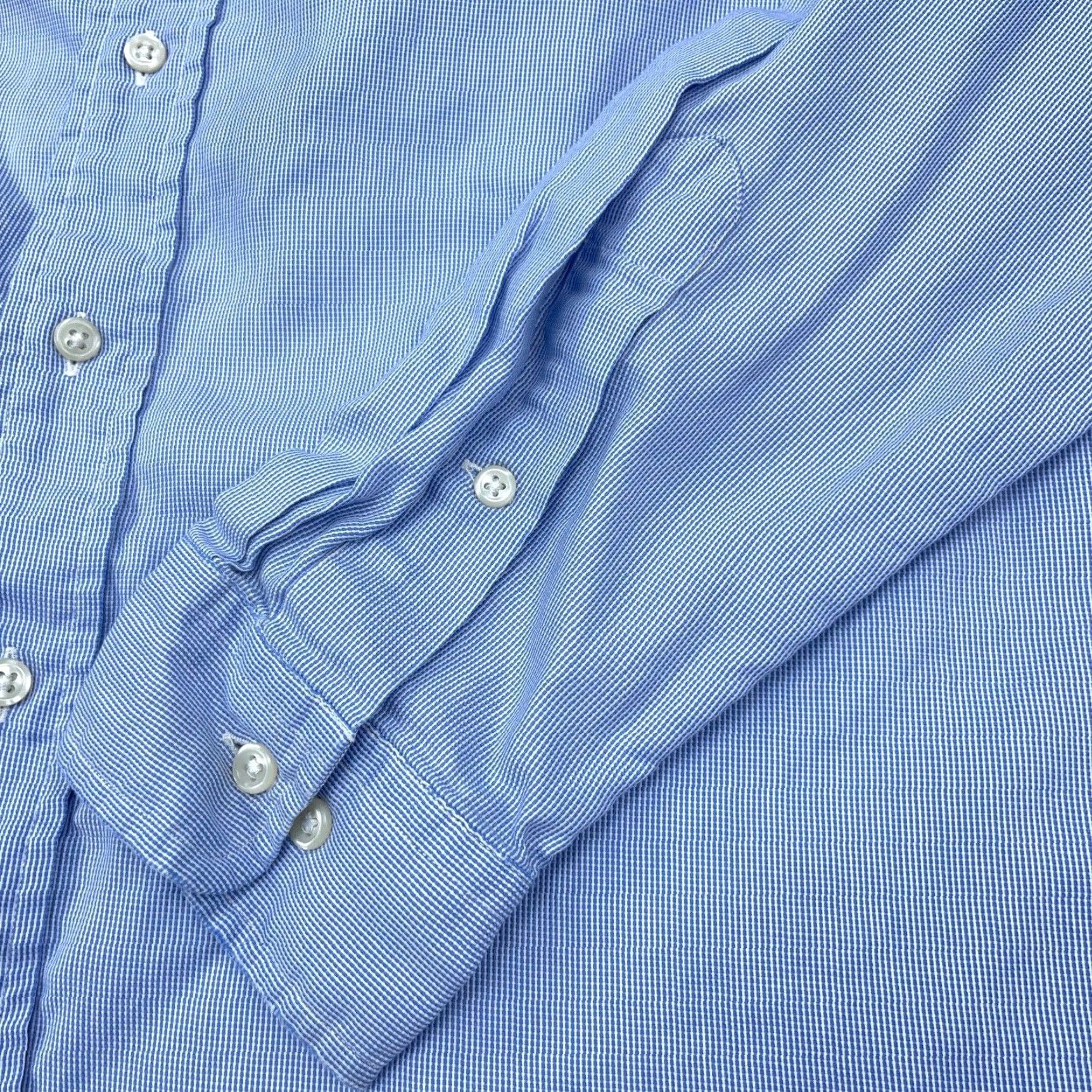 Ralph Lauren Ralph Lauren Shirt Men 16.5 34 Blue Button Up Yarmouth Dress Pinpoint Check D* Casual Workwear Size 46R - 6 Thumbnail