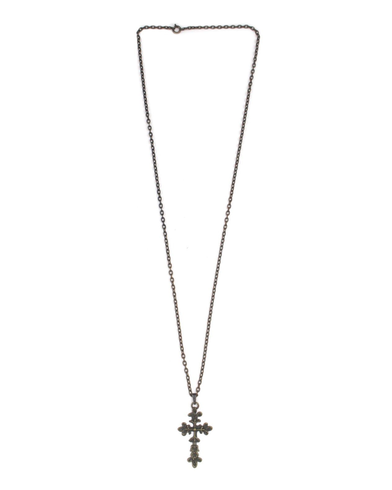 Hysteric Glamour 2000S JAPANESE MADE BLACKENED METAL LILY CROSS NECKLACE Size ONE SIZE - 3 Thumbnail