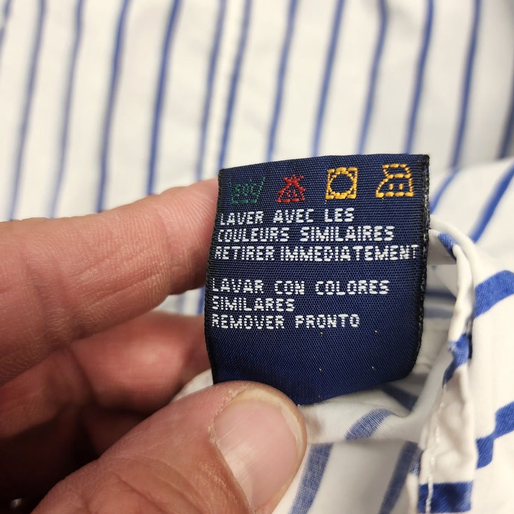 Vintage VINTAGE Tommy Jeans Shirt Men Large Blue Stripe Short Sleeve Button Up Flag Logo Y2K 90s Classic Size US L / EU 52-54 / 3 - 7 Thumbnail
