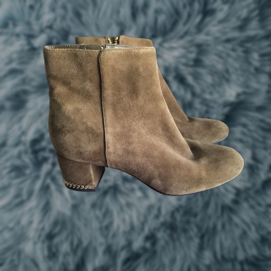 Michael Kors MK Michael Kors Brown Suede Ankle Zip Booties Women’s Size 7 Size US 7 / IT 37 - 1 Thumbnail