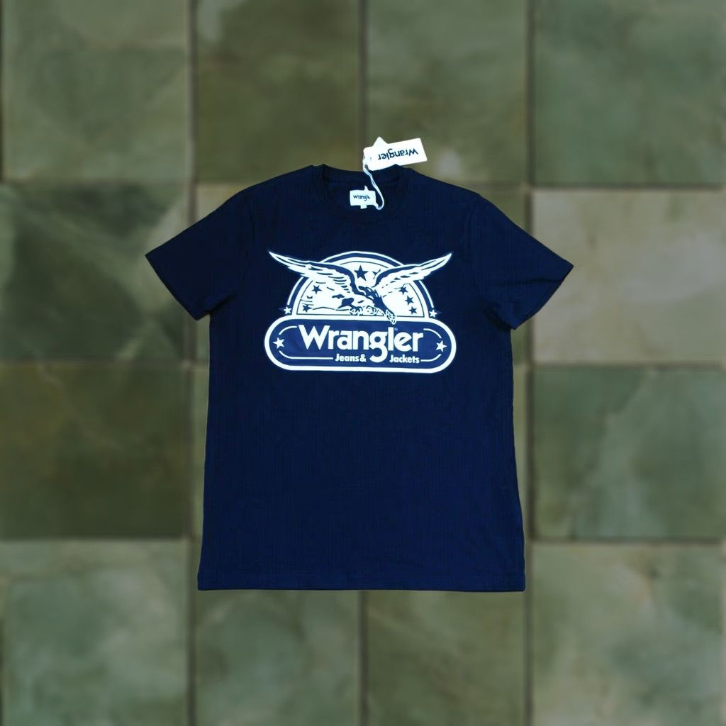 Wrangler WRANGLER Mens T-Shirt Cotton Navy SS Eagle MENS Small 66 cm 47 cm Original/BNWT Size US S / EU 44-46 / 1 - 1 Thumbnail