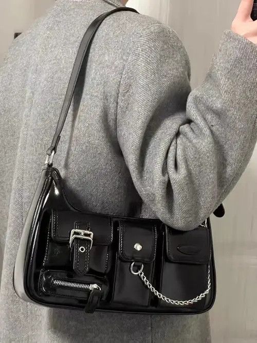 Designer × Japanese Brand Retro y2k versatile shoulder bag for women black Size ONE SIZE - 3 Thumbnail