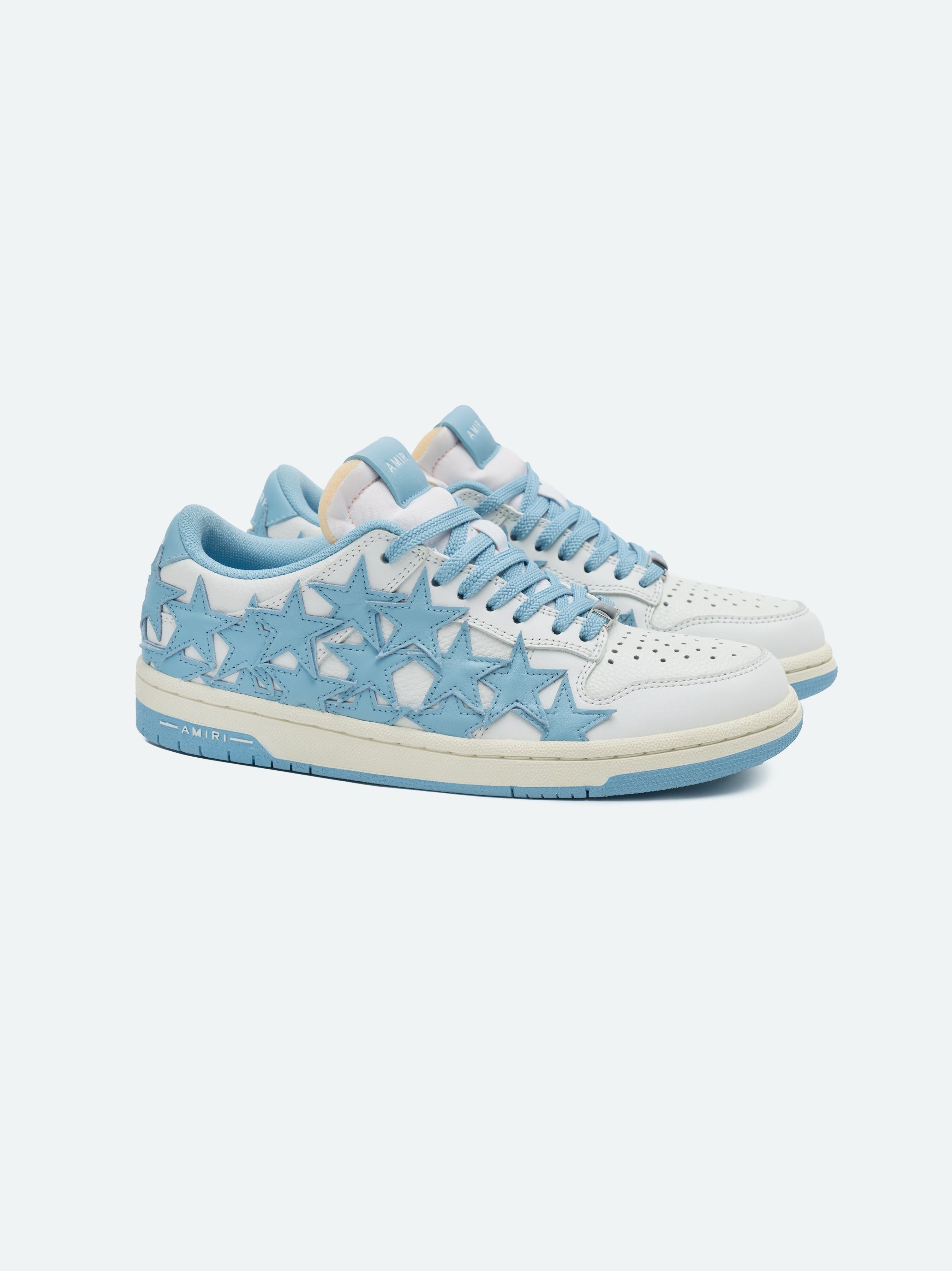 Amiri oc11z0225 Stars Low-Top Sneakers in White/Blue Size US 8 / IT 38 - 2 Thumbnail