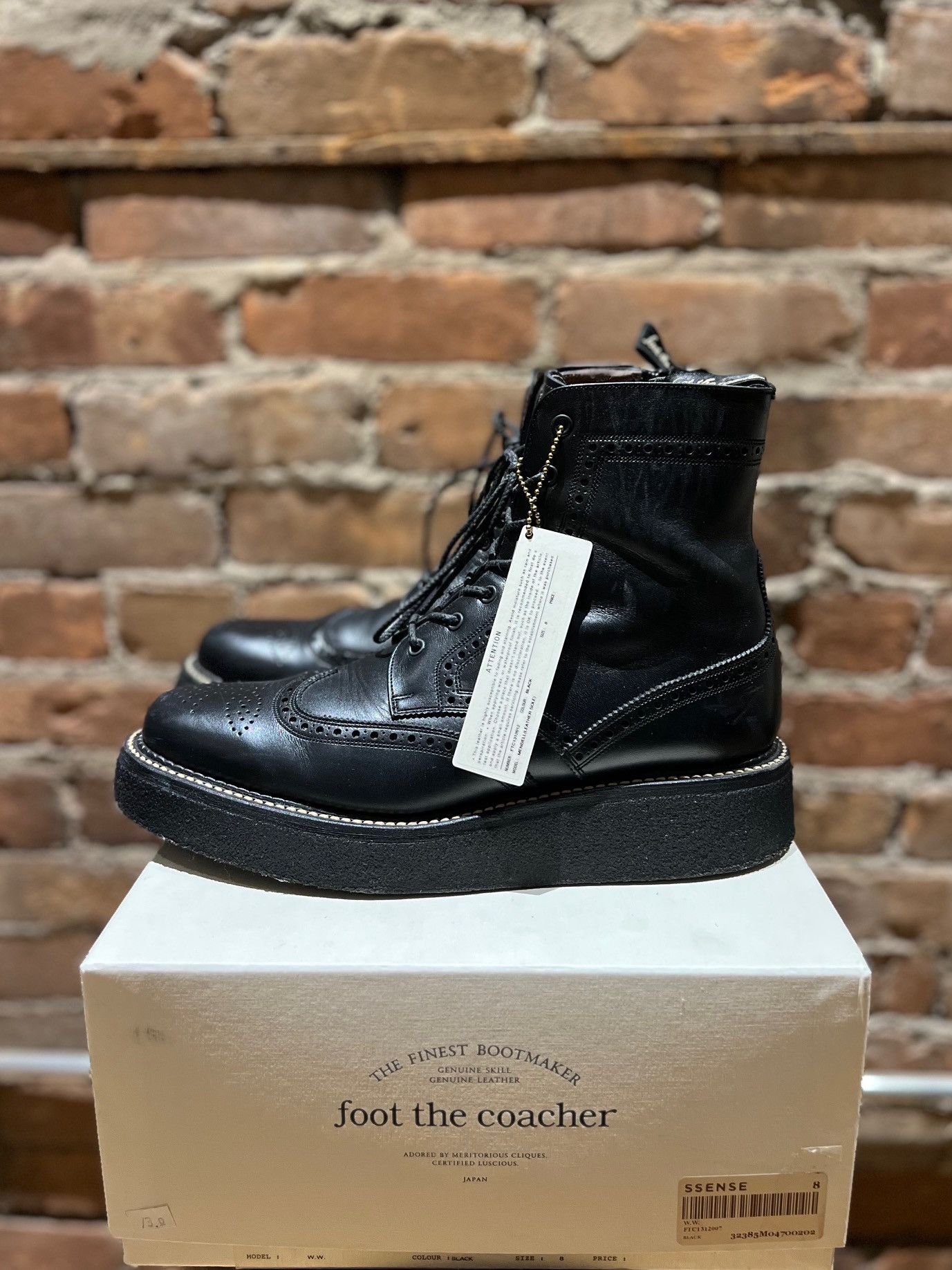 foot the coacher Foot the Coacher W.W Wingtip Boots – Leather / Crepe Sole Size US 8 / EU 41 - 2 Thumbnail