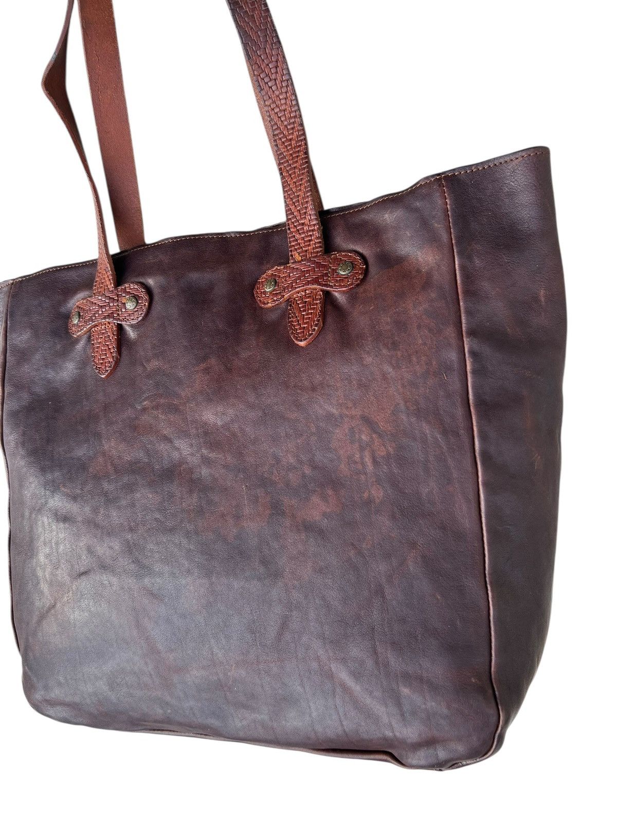 Buttero Vintage Buttero Italy Distressed Patina Leather Tote Bag Size ONE SIZE - 12 Thumbnail