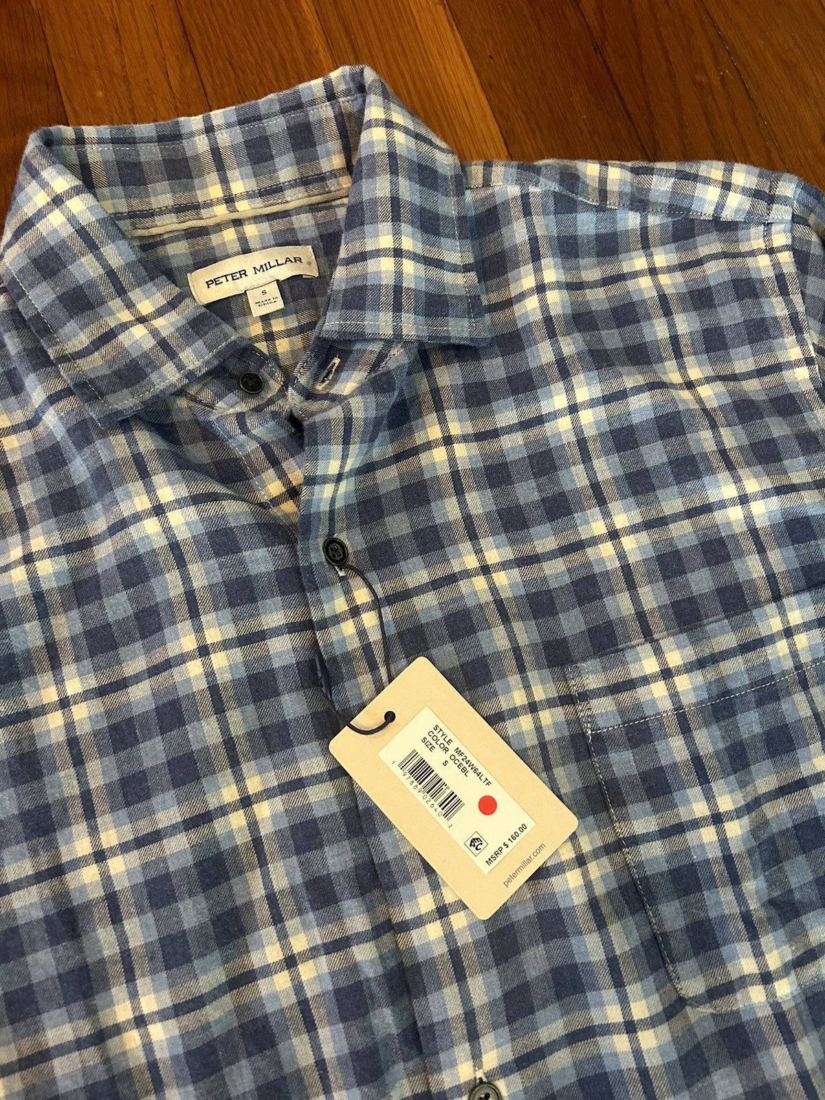 Peter Millar Peter Millar Crown Navy Blue Plaid Cotton Button Down Size US S / EU 44-46 / 1 - 3 Thumbnail