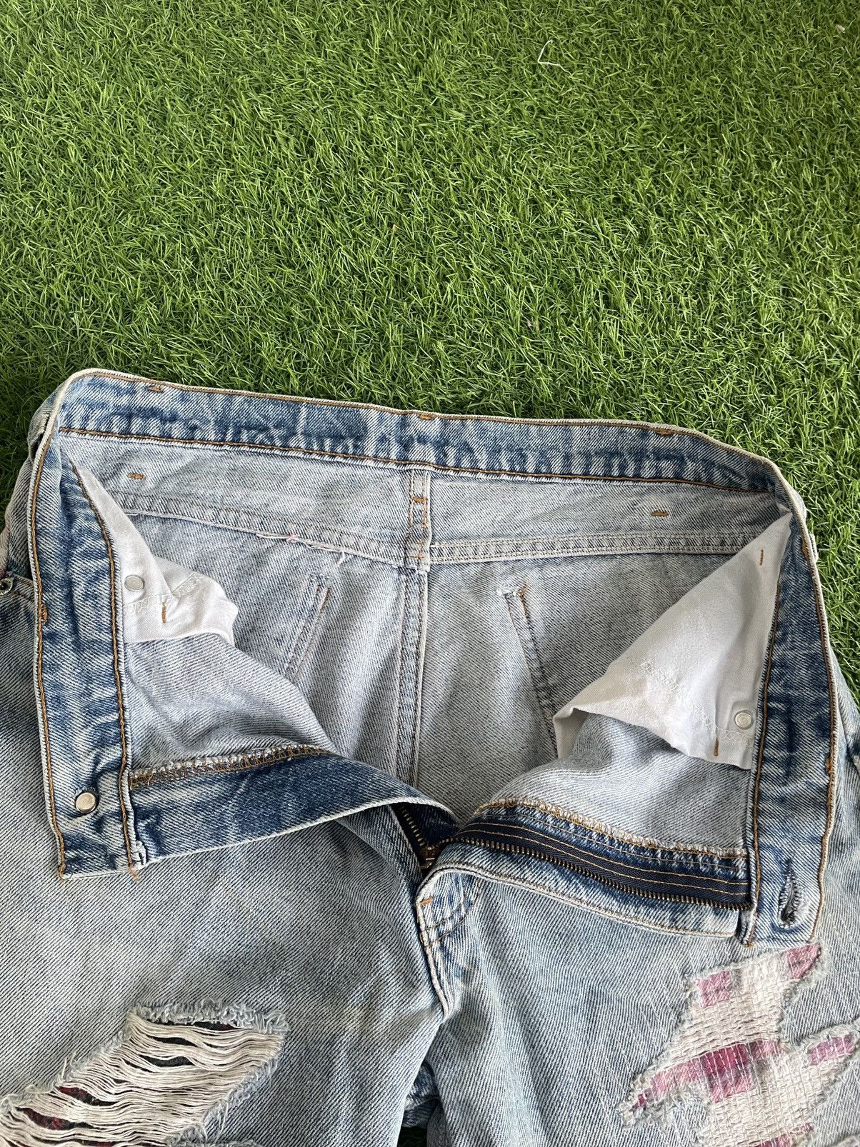 Vintage AUTHENTIC CUSTOM DENIM PACTHWORK Size US 34 / EU 50 - 6 Thumbnail