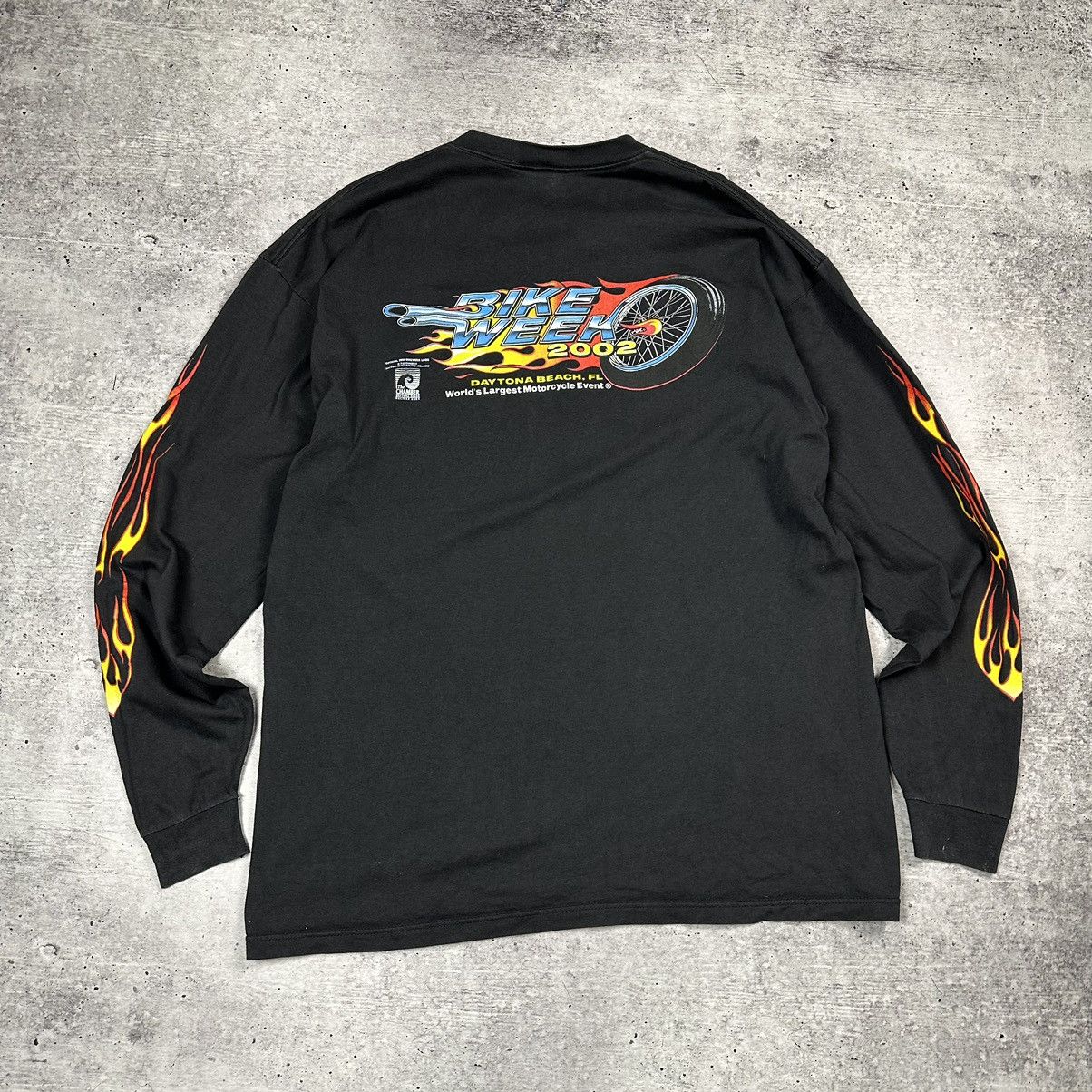 Vintage Vintage USA 2002 Daytona Bike Week Long Sleeve Flames Size US XXL / EU 58 / 5 - 1 Thumbnail