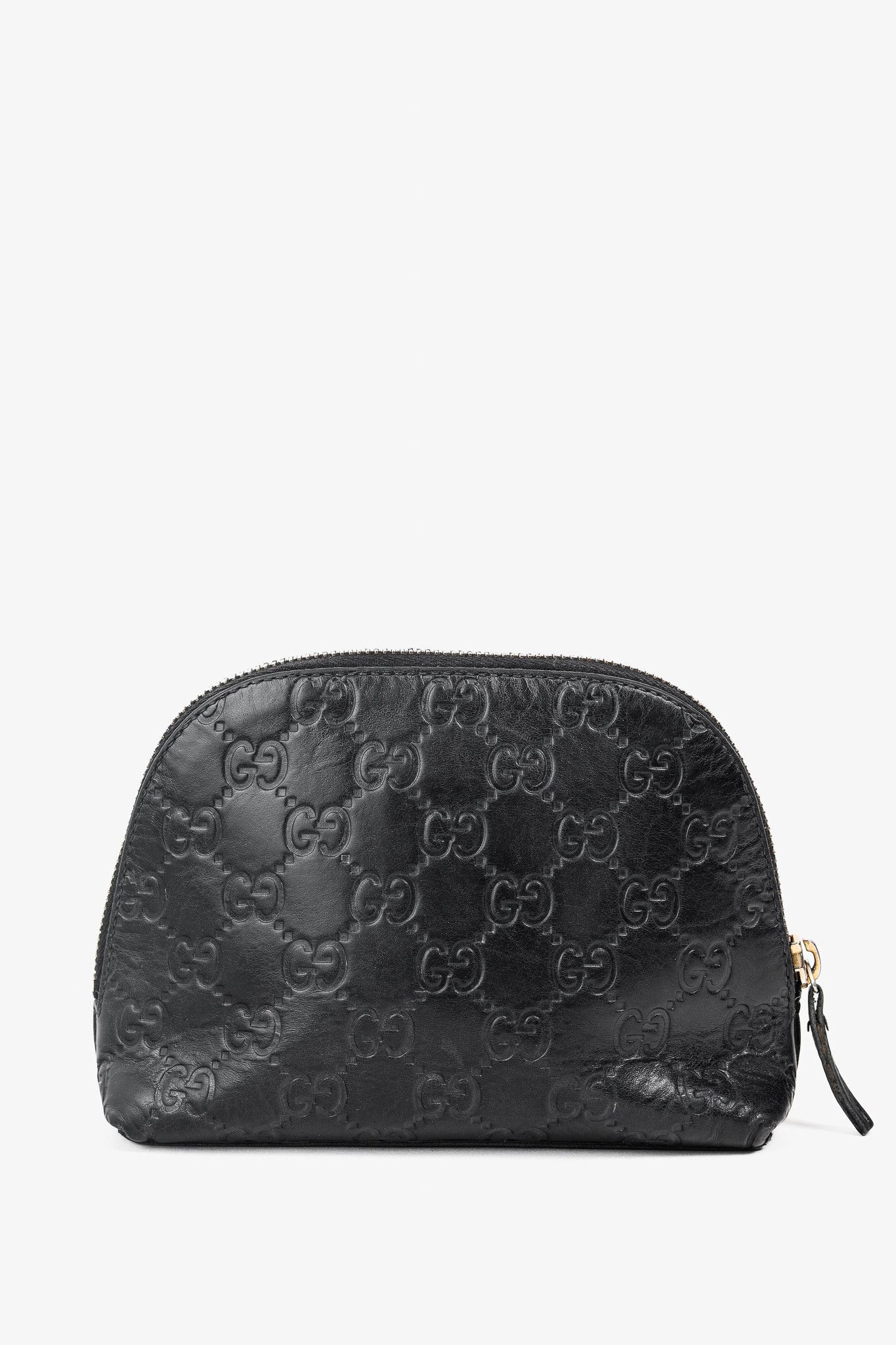 Gucci Gucci Guccisimma GG Black Leather Cosmetic Case Size ONE SIZE - 4 Thumbnail