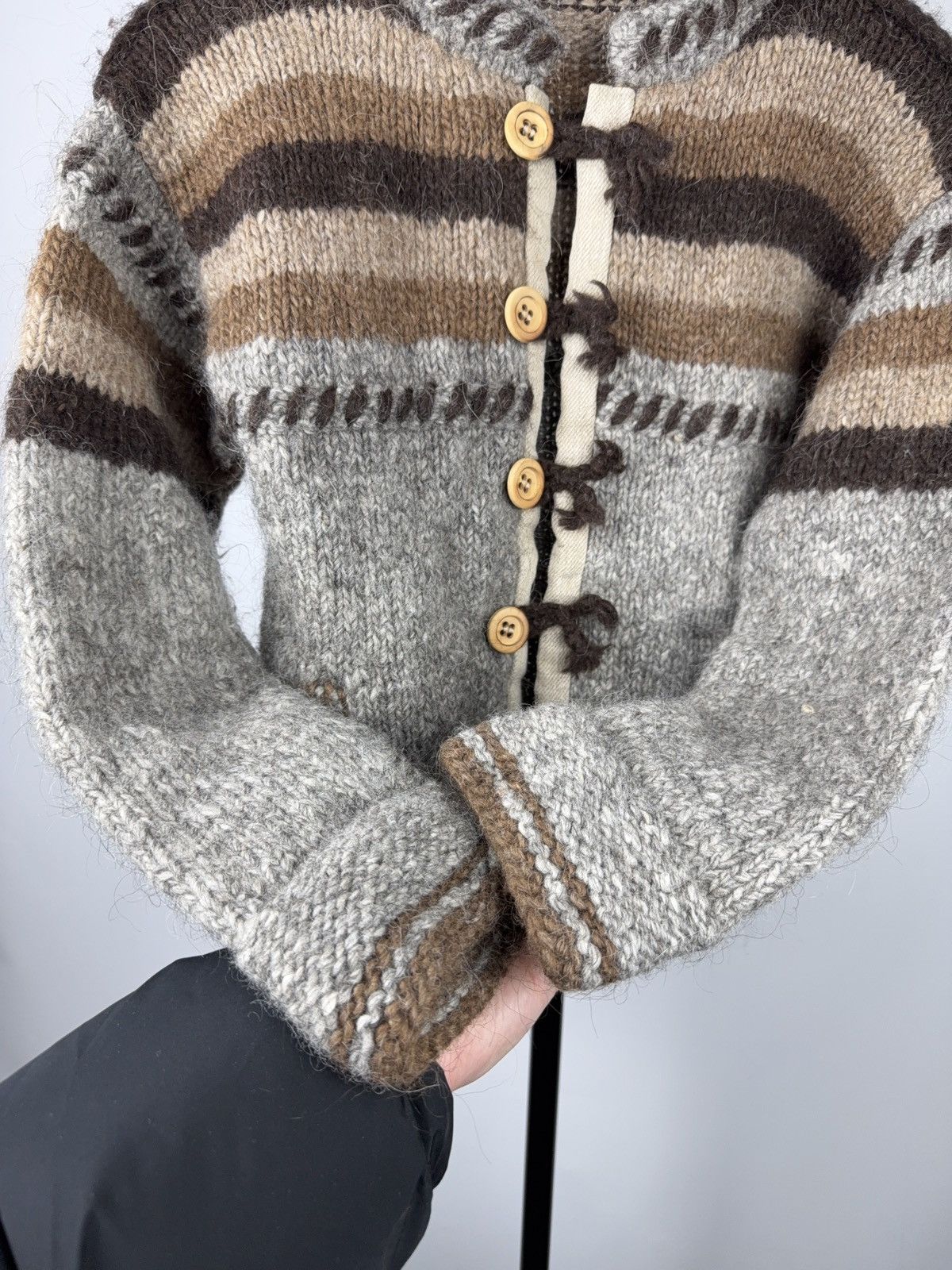 Japanese Brand Retro Vntg 90s Norwegian Hand Knit Wool Cardigan Dale Style Size S / US 4 / IT 40 - 6 Thumbnail