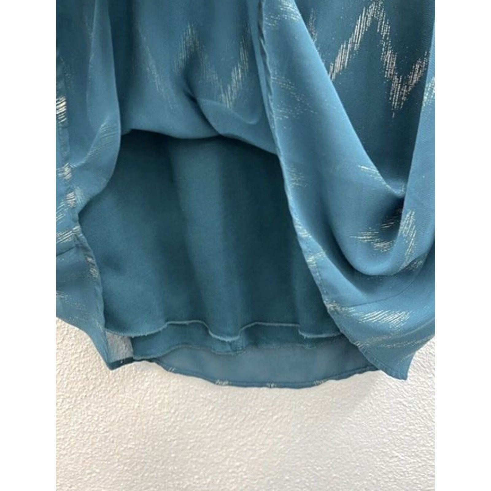 Vintage Teal and Gold Chevron Mini Dress, Womens Buttons Brand Size Small Size S / US 4 / IT 40 - 7 Thumbnail