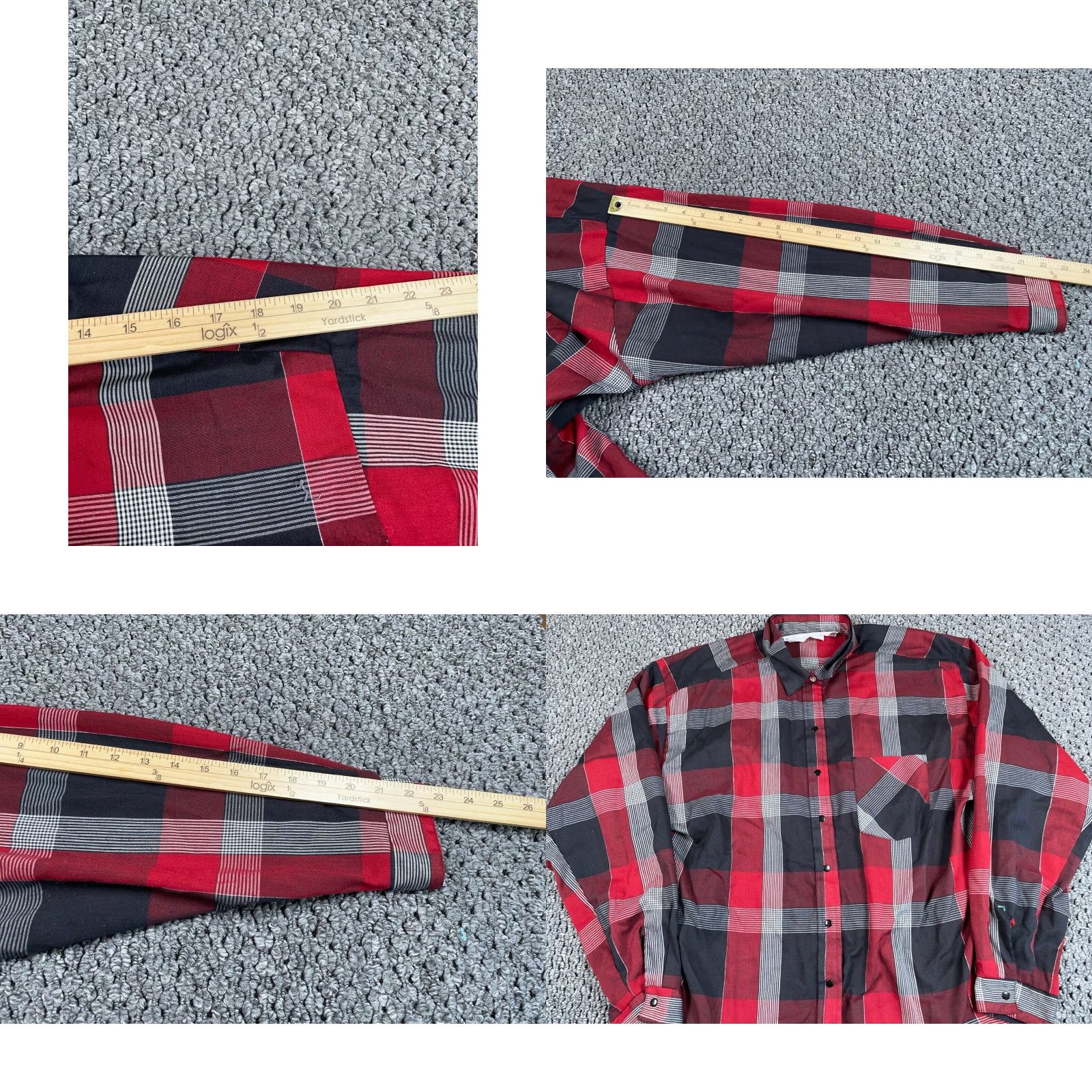 Vintage Vintage VTG Ranch Town Western Shirt Women’s XL Red Black Plaid Check USA Made Cowboy Size XL / US 12-14 / IT 48-50 - 8 Thumbnail