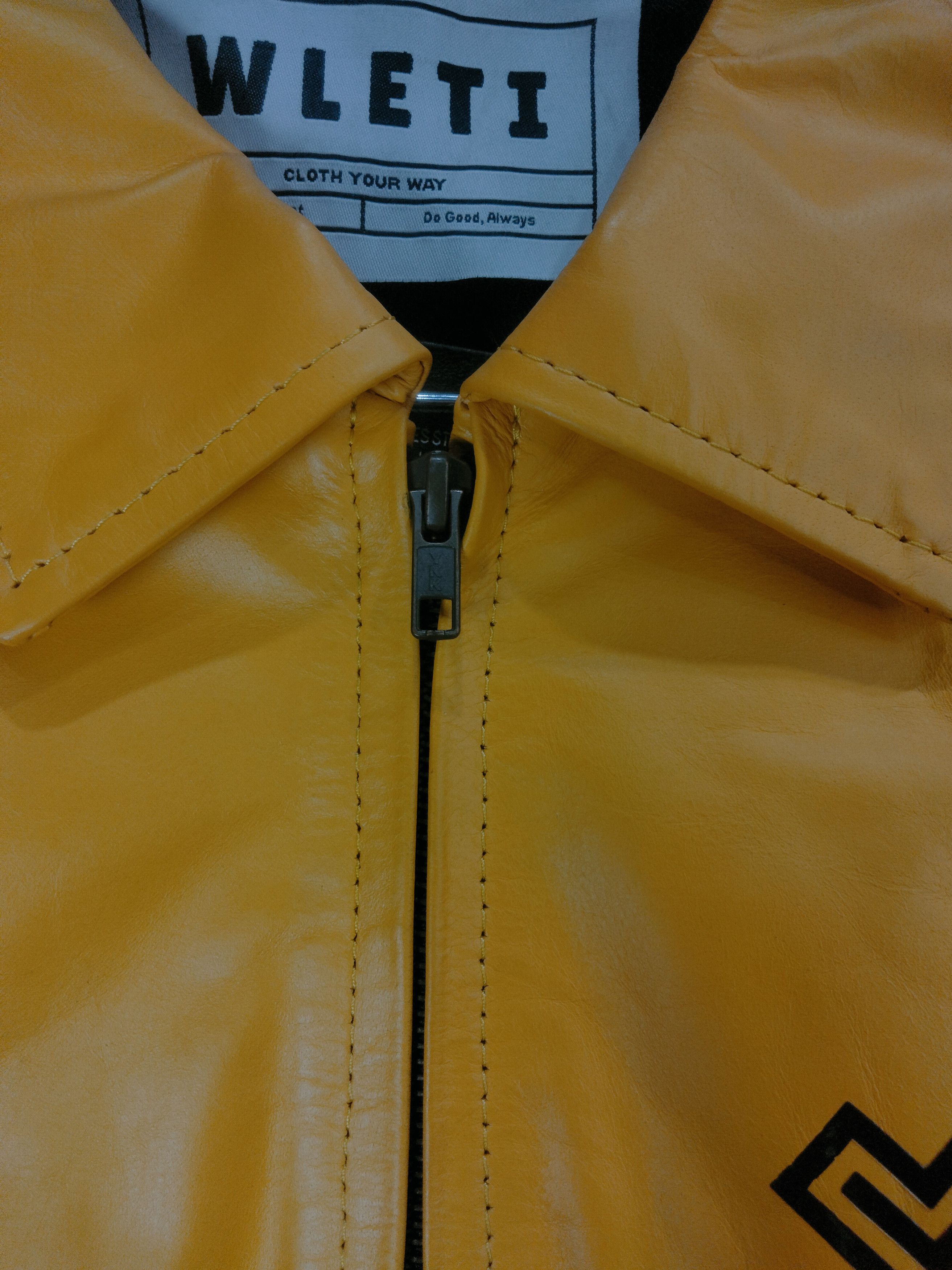 Vintage 🧥 WLETI Premium Yellow Sheep Leather Jacket Size US M / EU 48-50 / 2 - 7 Thumbnail