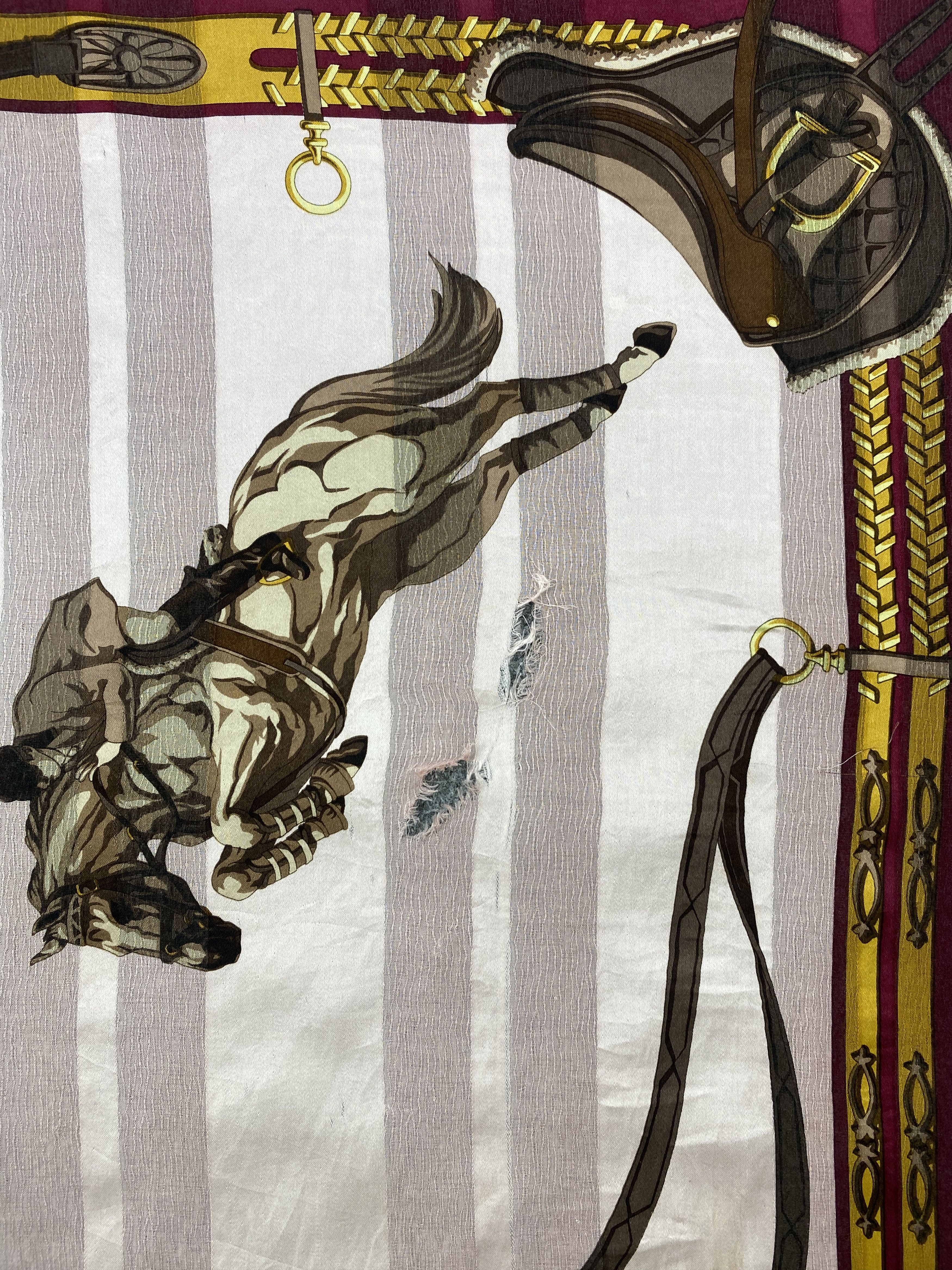 Japanese Brand Vintage Japanese Brand Horse Silk Scarf SN0129 Size ONE SIZE - 4 Thumbnail