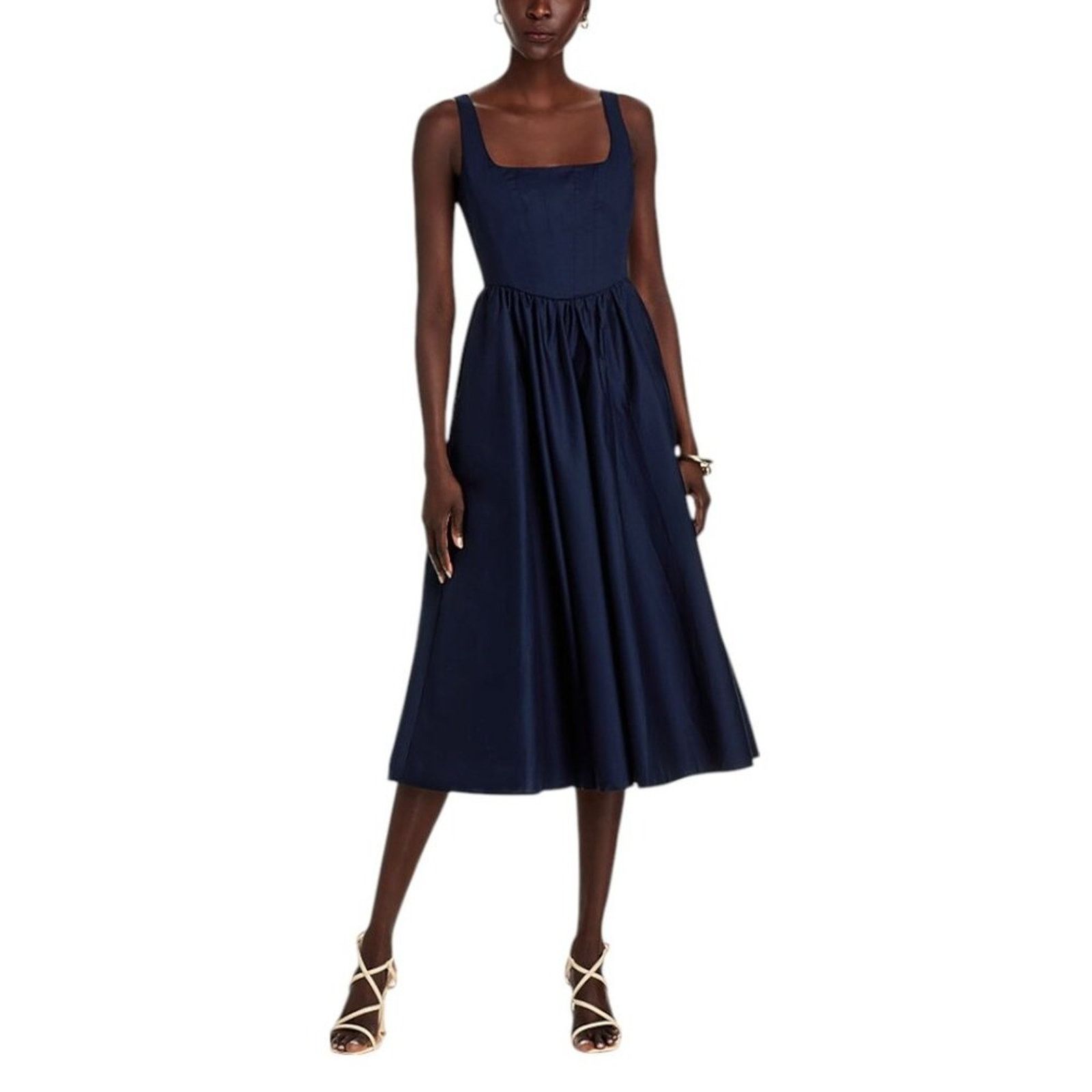 Other WAYF Desi Bustier Midi Dress In Navy Size Medium $128 MSRP Size M / US 6-8 / IT 42-44 - 1 Thumbnail