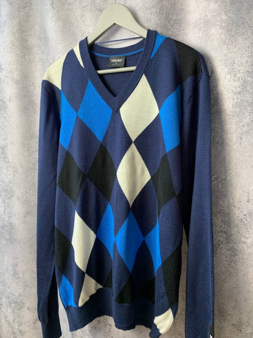 Galvin Green Galvin Green Golf V-Neck Jumper Diamond Argyle Sweater Wool Size US XL / EU 56 / 4 - 2 Thumbnail