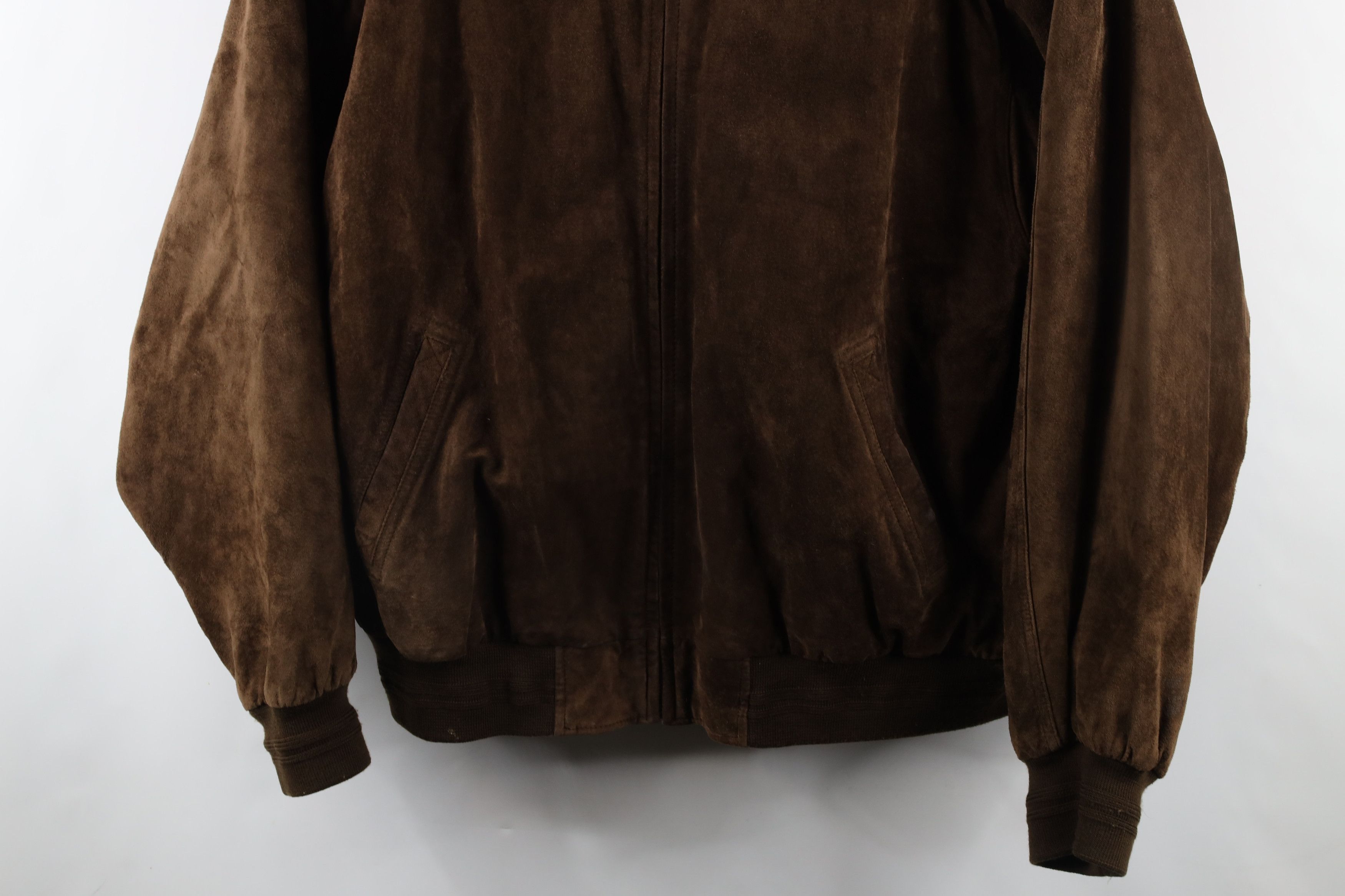 Vintage Vintage 90s Streetwear Suede Leather Flight Bomber Jacket Size US XL / EU 56 / 4 - 3 Thumbnail