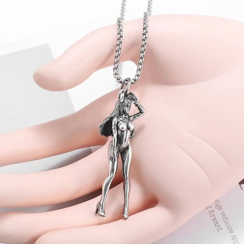 Vintage Cute Bunny Girl Pendant Necklace Size ONE SIZE - 4 Thumbnail