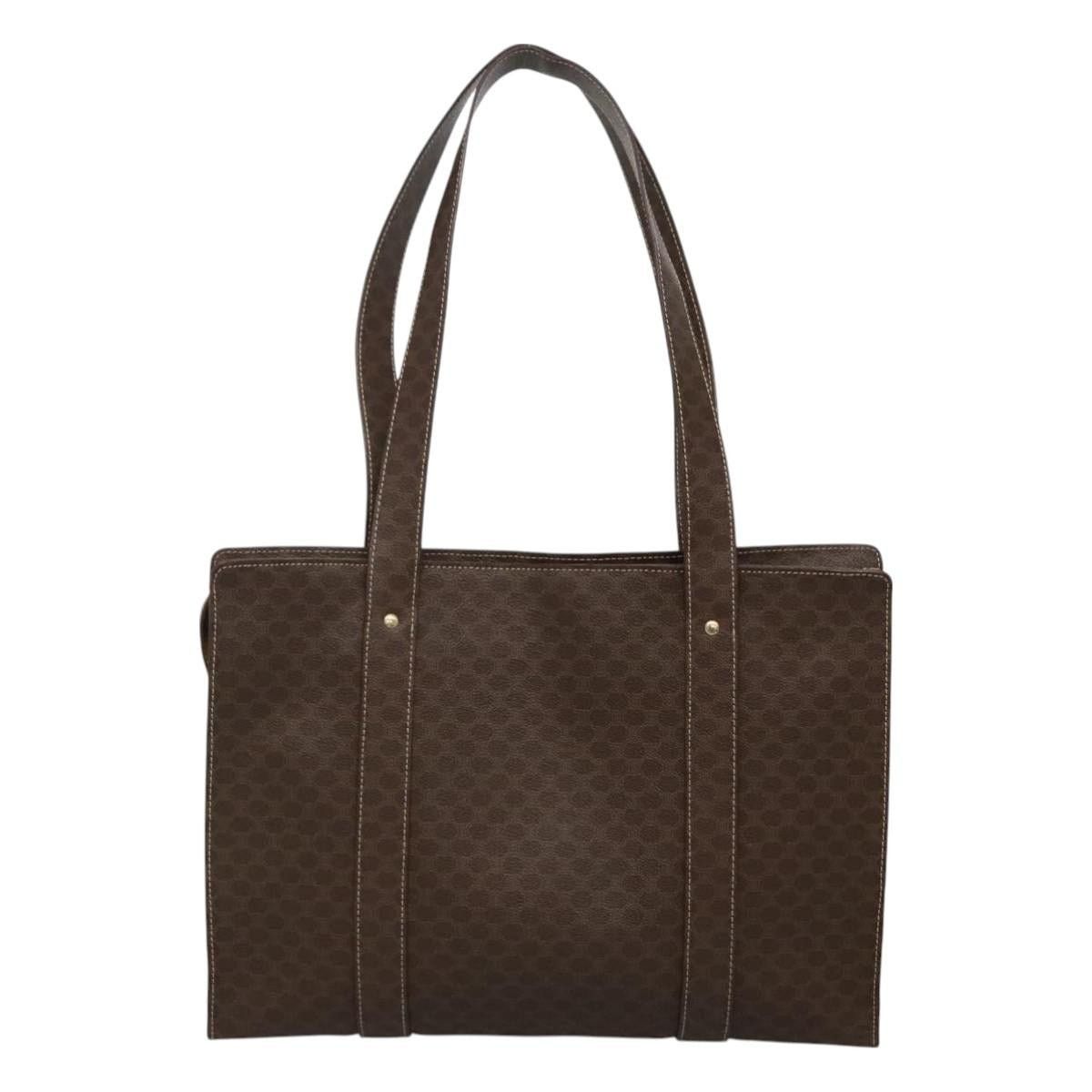 Celine CELINE Macadam Canvas Shoulder Bag Pvc Leather Brown Gold Size ONE SIZE - 3 Thumbnail