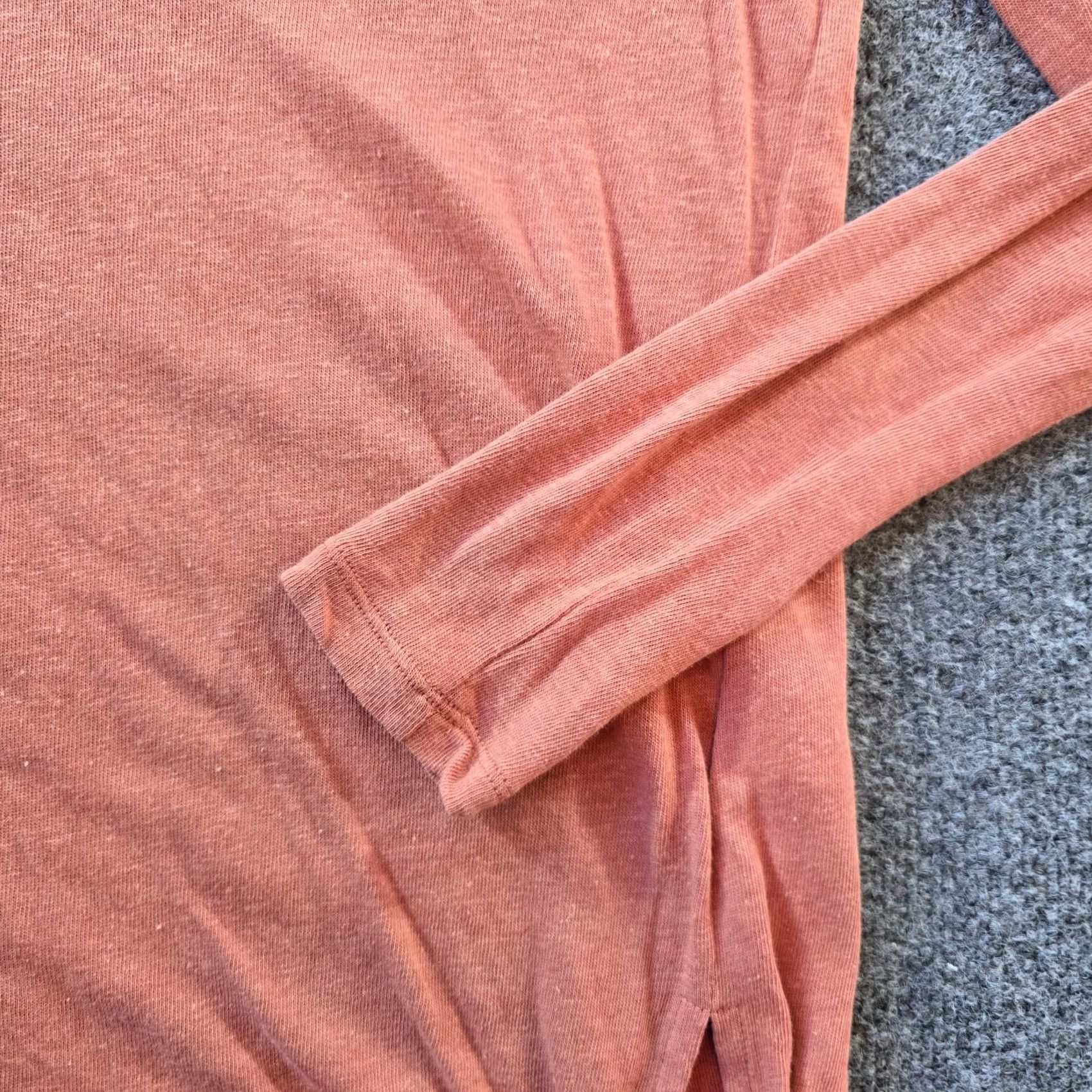 Madewell Madewell Top Womens Size S Orange Linen Blend Long Sleeve Tie Waist Casual Blouse Ladies Regular Knit Size S / US 4 / IT 40 - 3 Thumbnail