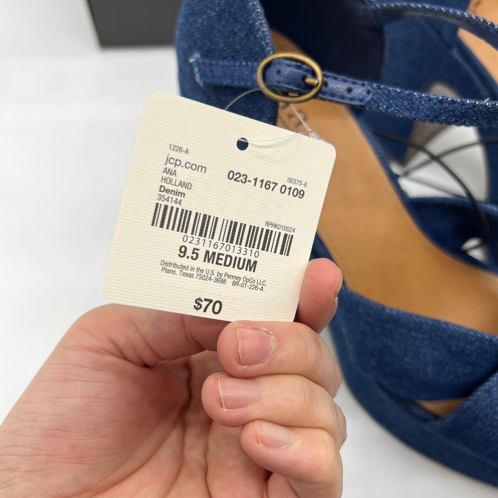 Other a.n.a Womens Holland Heeled Sandals Denim Platform Size US 9.5 / IT 39.5 - 7 Thumbnail