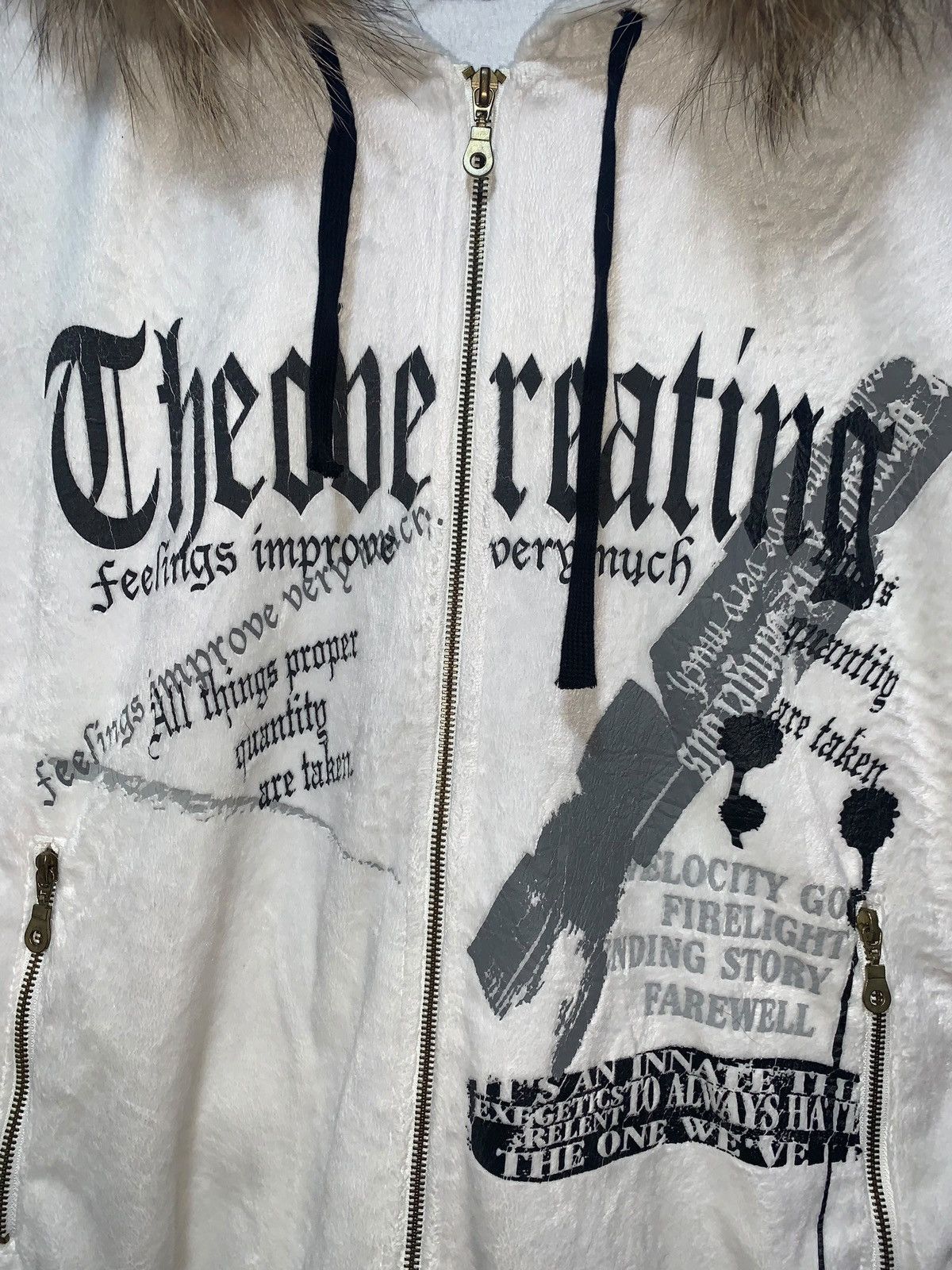 Beauty Beast Y2k Beaumere velvet gothic poem white fur hoodie LGB style Size US M / EU 48-50 / 2 - 3 Thumbnail