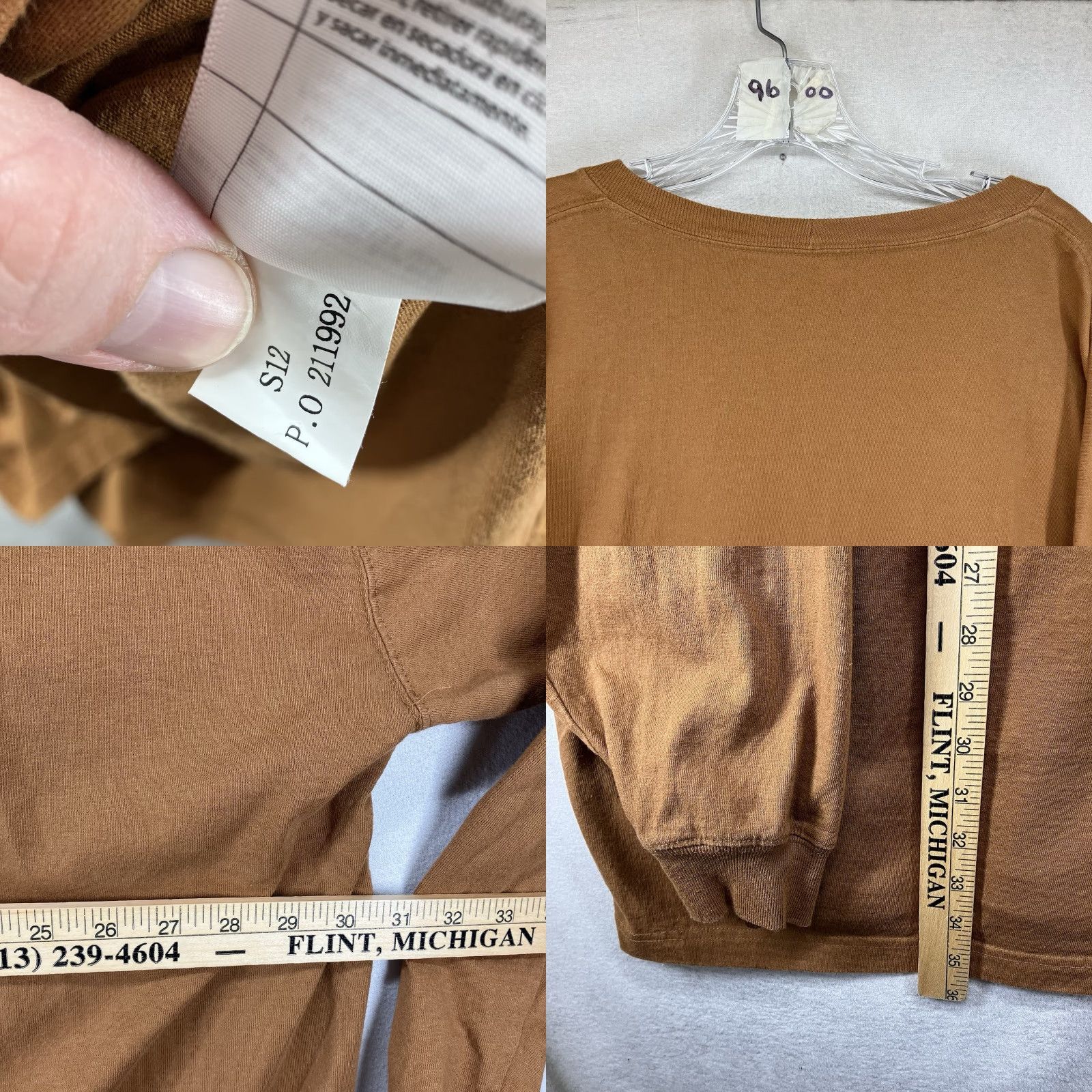 Carhartt Carhartt Mens T-Shirt Long Sleeve 4XL All Cotton Burnt Orange Brown Crew Neck Logo 2012 Outdoor Classic Heavyweight Pockets Size US XXL / EU 58 / 5 - 8 Thumbnail