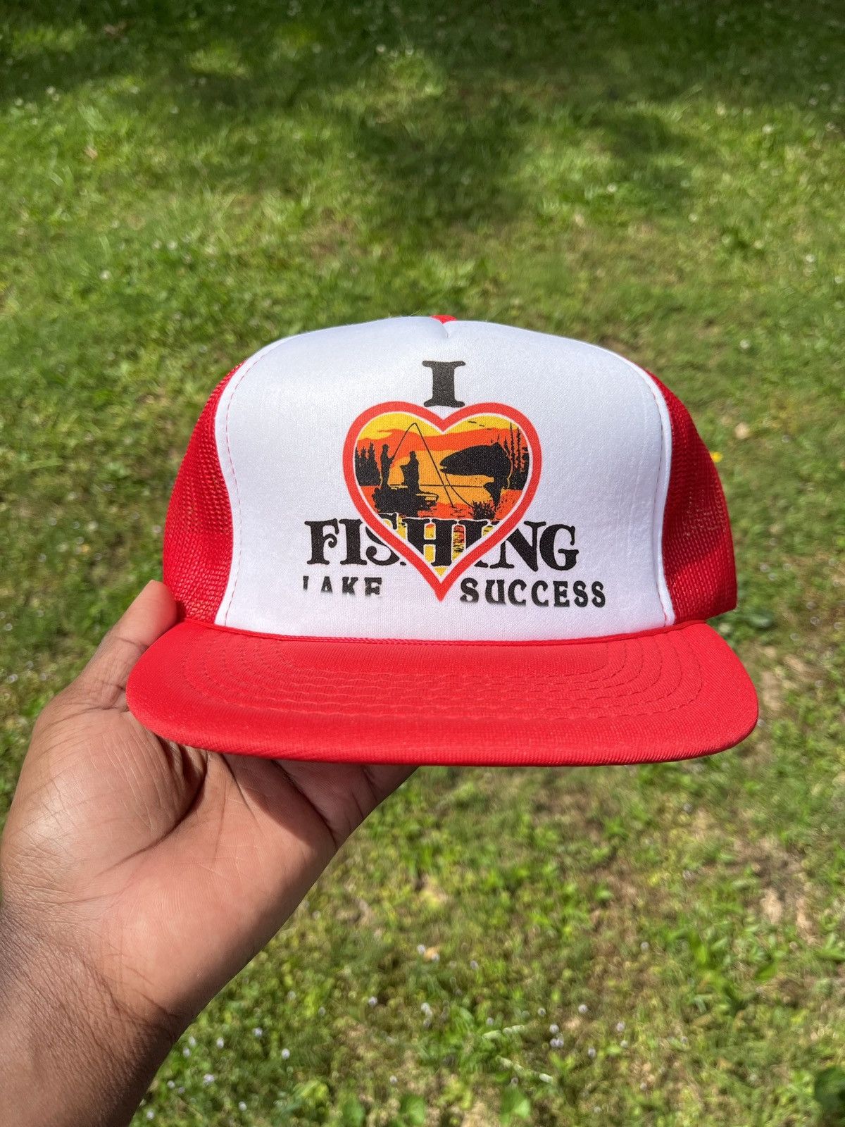 Vintage Vintage 90s Fishing Slogan Trucker Hat One Size