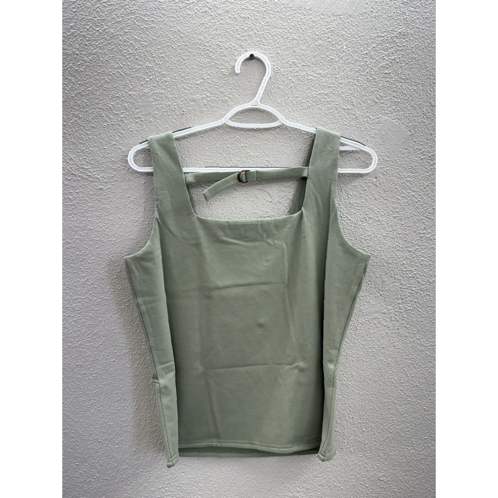 Vintage Isabella Bird Womens Tank Top Green Back Strap Square Neck Size Medium Casual Sleeveless Cotton Spandex Regular Fit Size M / US 6-8 / IT 42-44 - 5 Thumbnail