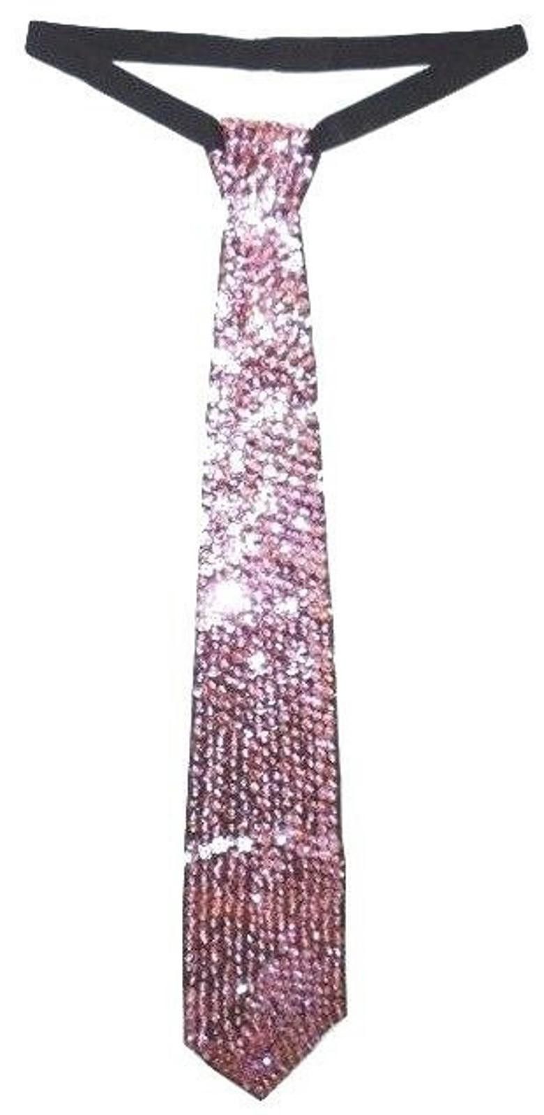 Designer Sequin Neck Tie LITE PINK Adult Unisex Size ONE SIZE - 1 Preview