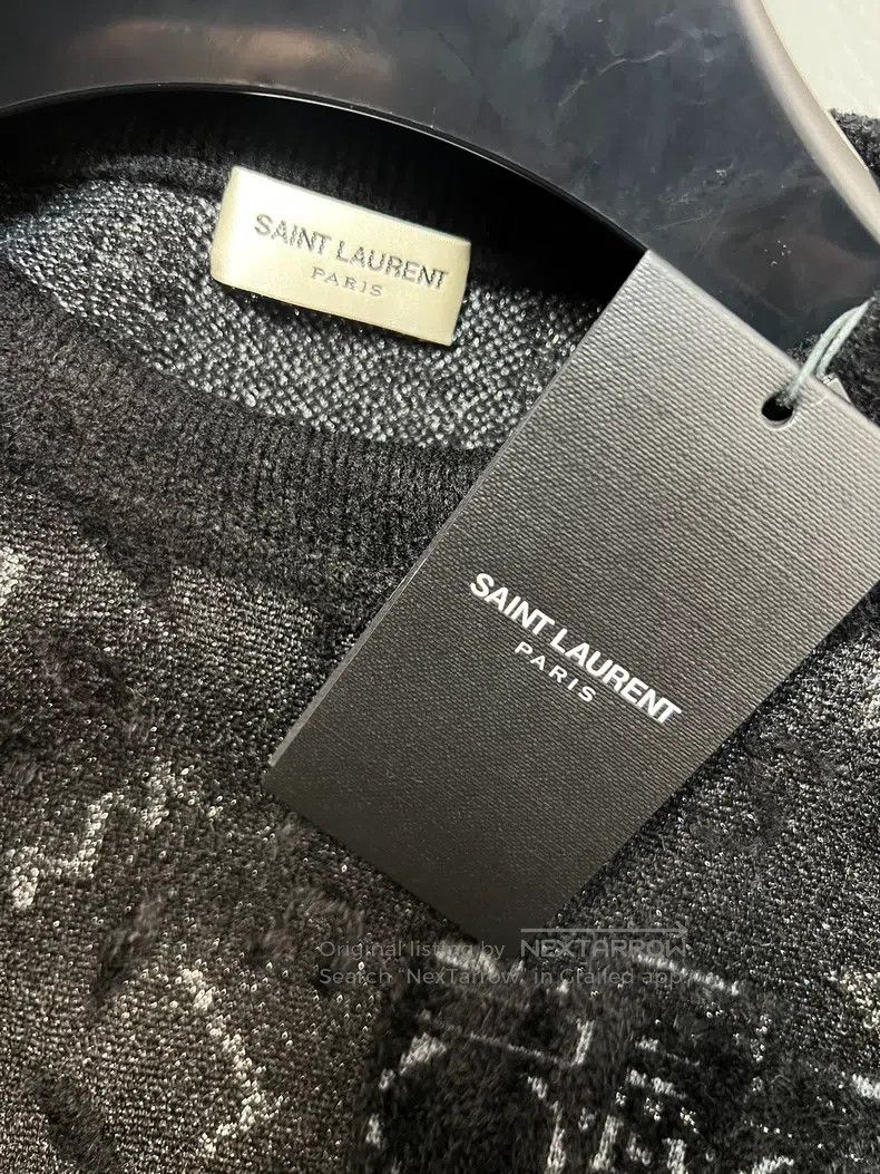 Saint Laurent Paris Saint Laurent Paris Radio Velvet Knit Sweater Size US XS / EU 42 / 0 - 3 Thumbnail
