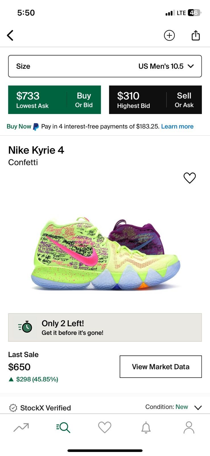 Nike RARE GRAIL Nike Kyrie 4 Confetti SneakEasy Size 10.5 Size US 10.5 / EU 43-44 - 10 Thumbnail