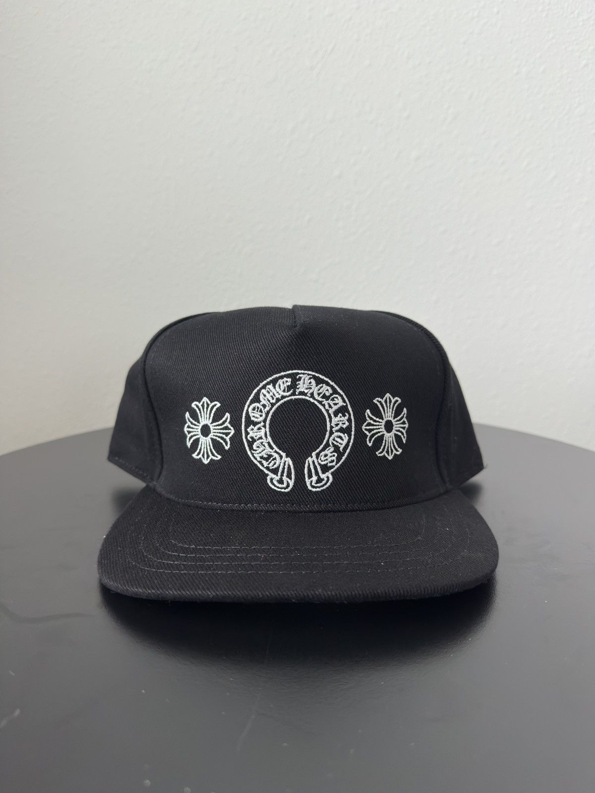 Chrome Hearts Horseshoe Denim Baseball Cap Black