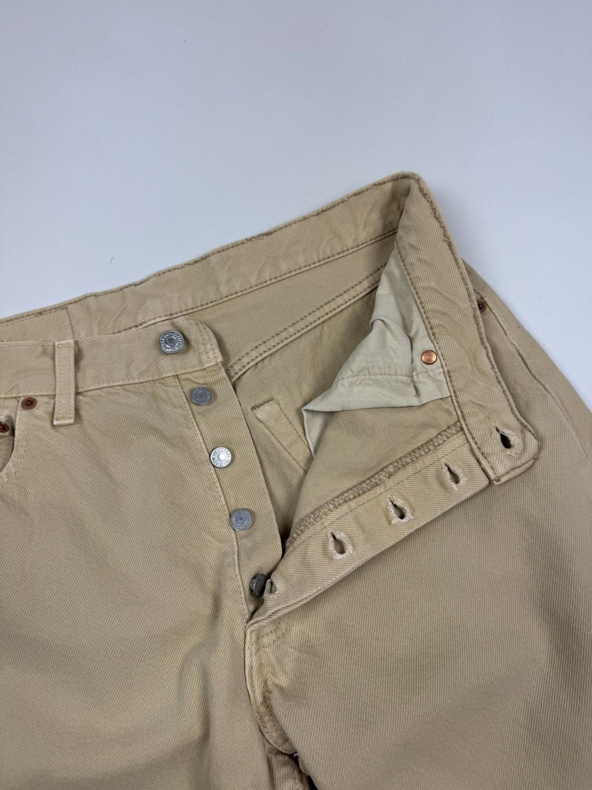 Levi's 1990’s Vintage Faded Levi’s 501 Beige Jeans Pants Size US 32 / EU 48 - 10 Thumbnail