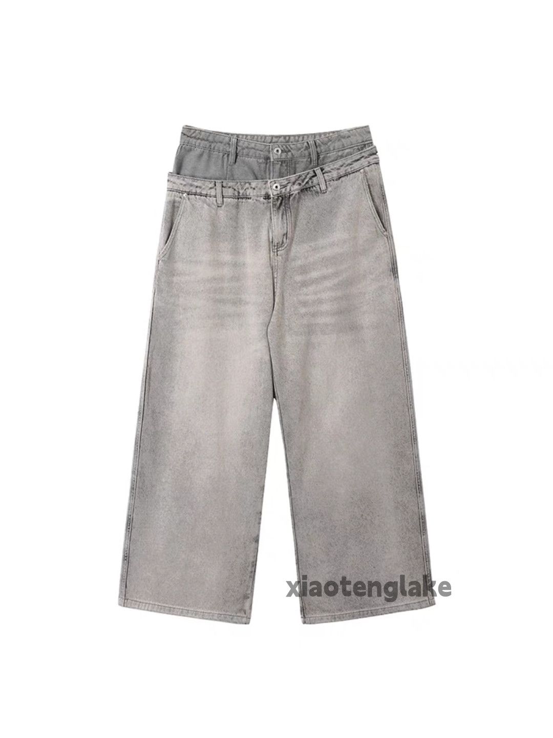 Designer × Jean × Vintage Unisex washed faded loose baggy patchwork hiphop jeans Size US 34 / EU 50 - 3 Thumbnail