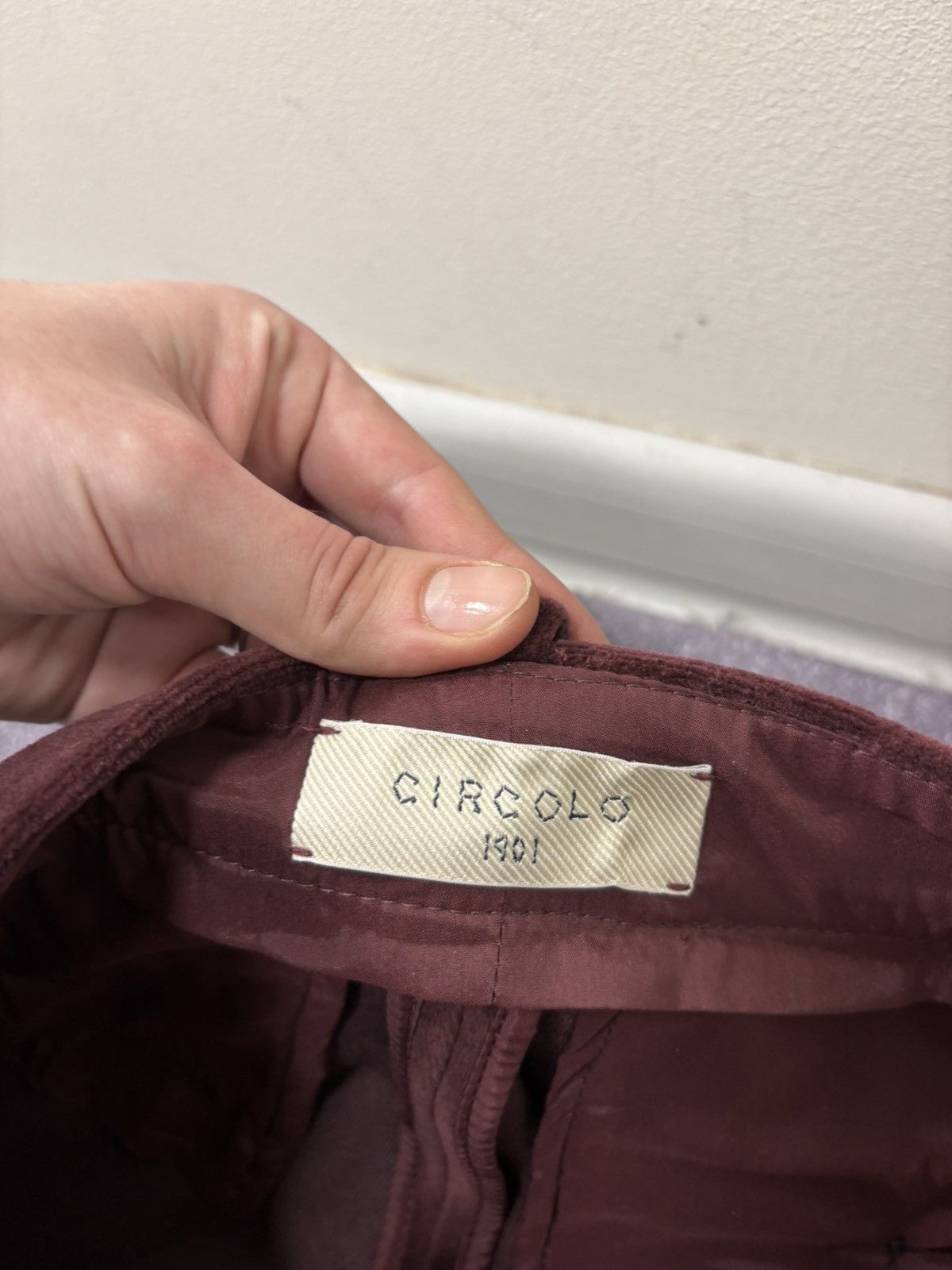 Circolo 1901 Circolo 1901 Women’s NWT Burgundy Velour Velvet Chino Pants Size 26" / US 2 / IT 38 - 11 Thumbnail