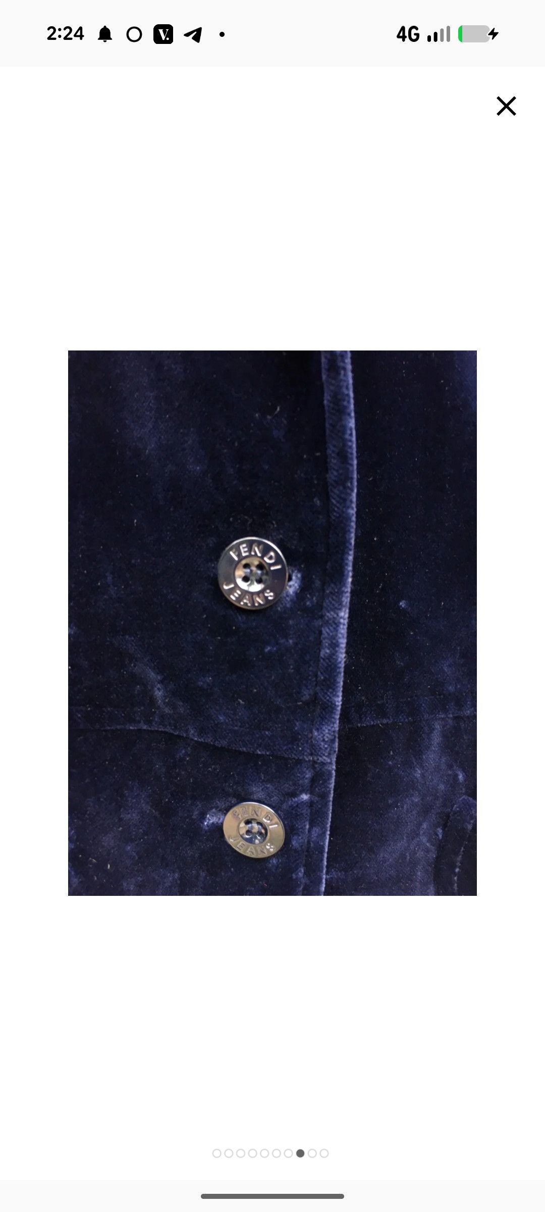Fendi Vintage Fendi Jeans Luxury Velvet Navy Blazer Size 38S - 4 Thumbnail